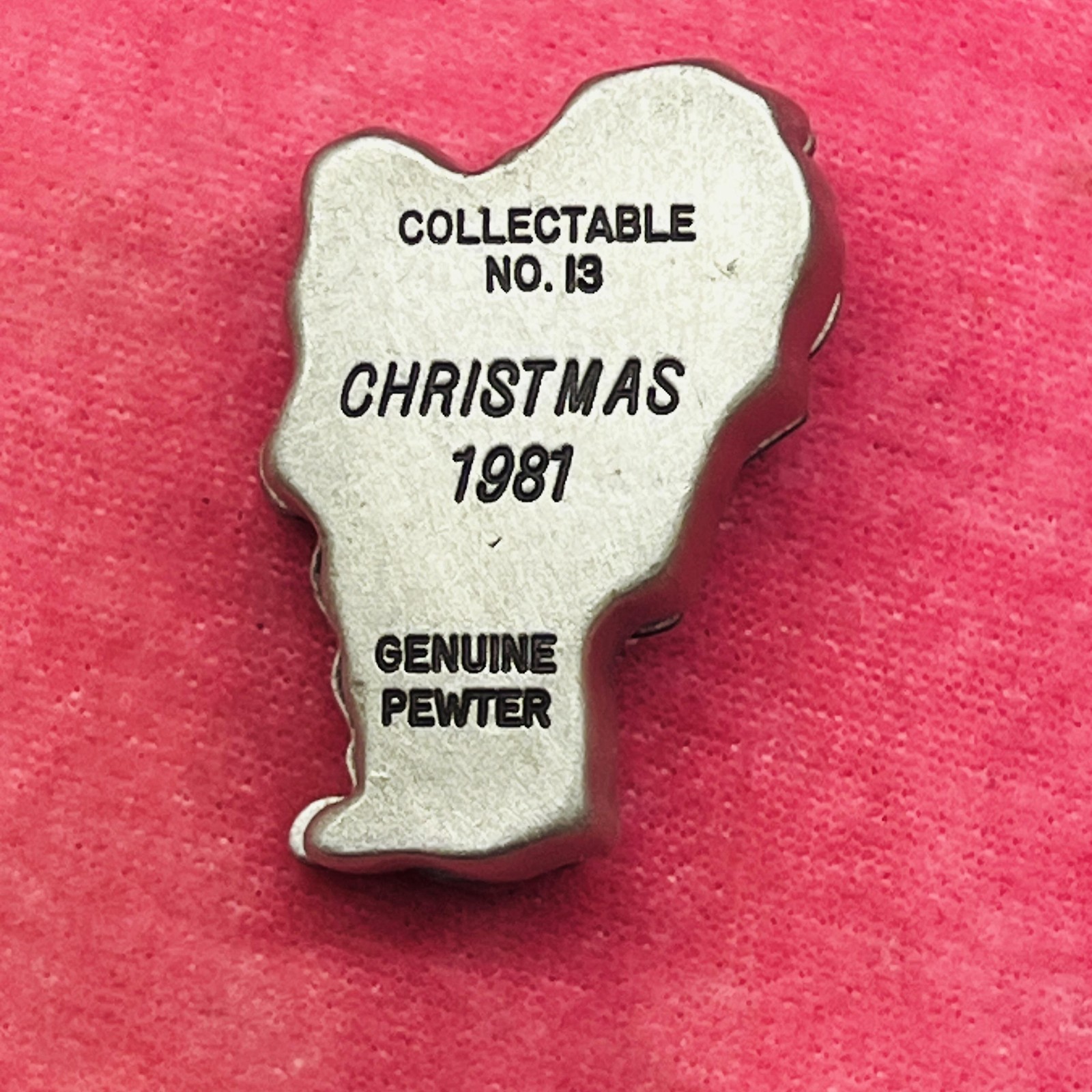Vtg Ms. Dee Pewter Silver Tone Santa Claus Brooch Pin Christmas 1981 Collectable