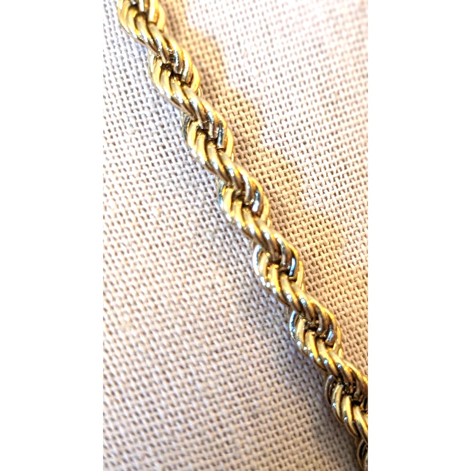 Vintage Monet Gold Tone 5mm Rope Chain 27″ Necklace W/ Sister Clasp