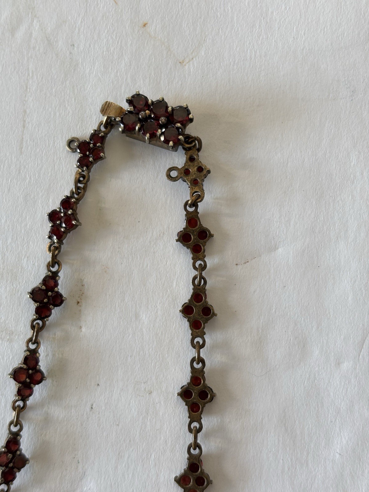 Antique Bohemian Garnet Festoon Drop Neclace Drape Bib Czech?