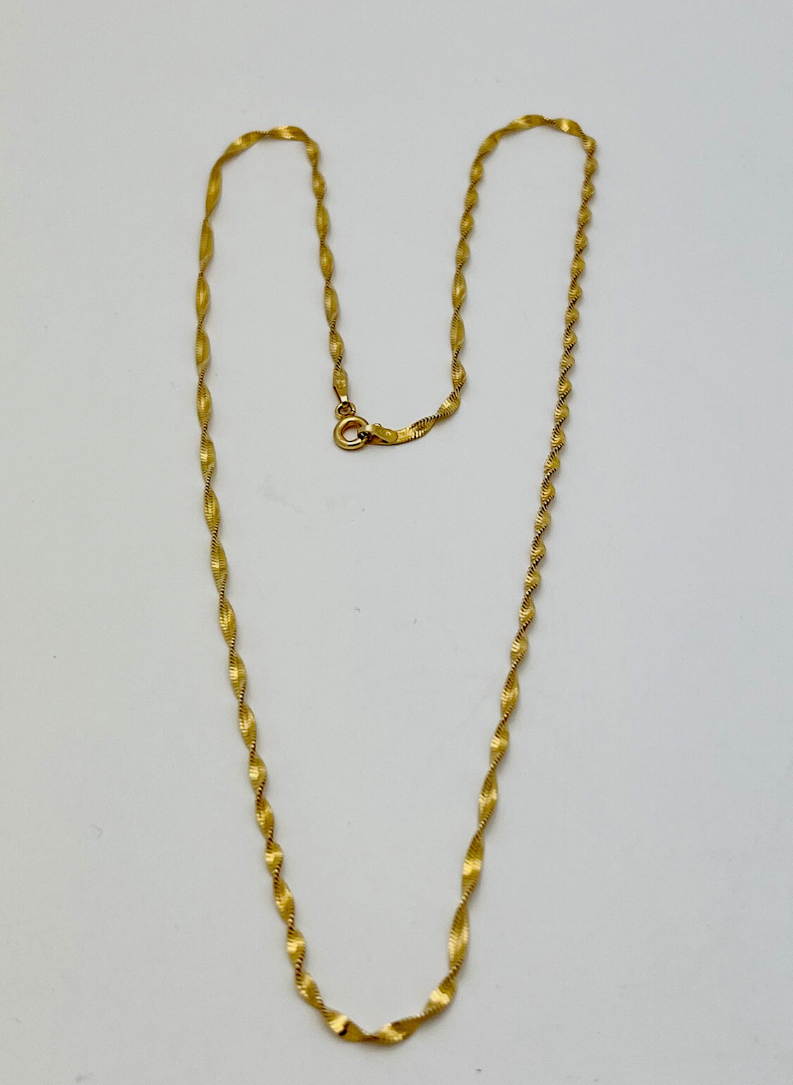 DaneCraft 24KT Gold Over 925 Sterling Silver Twist Herringbone Necklace 18”
