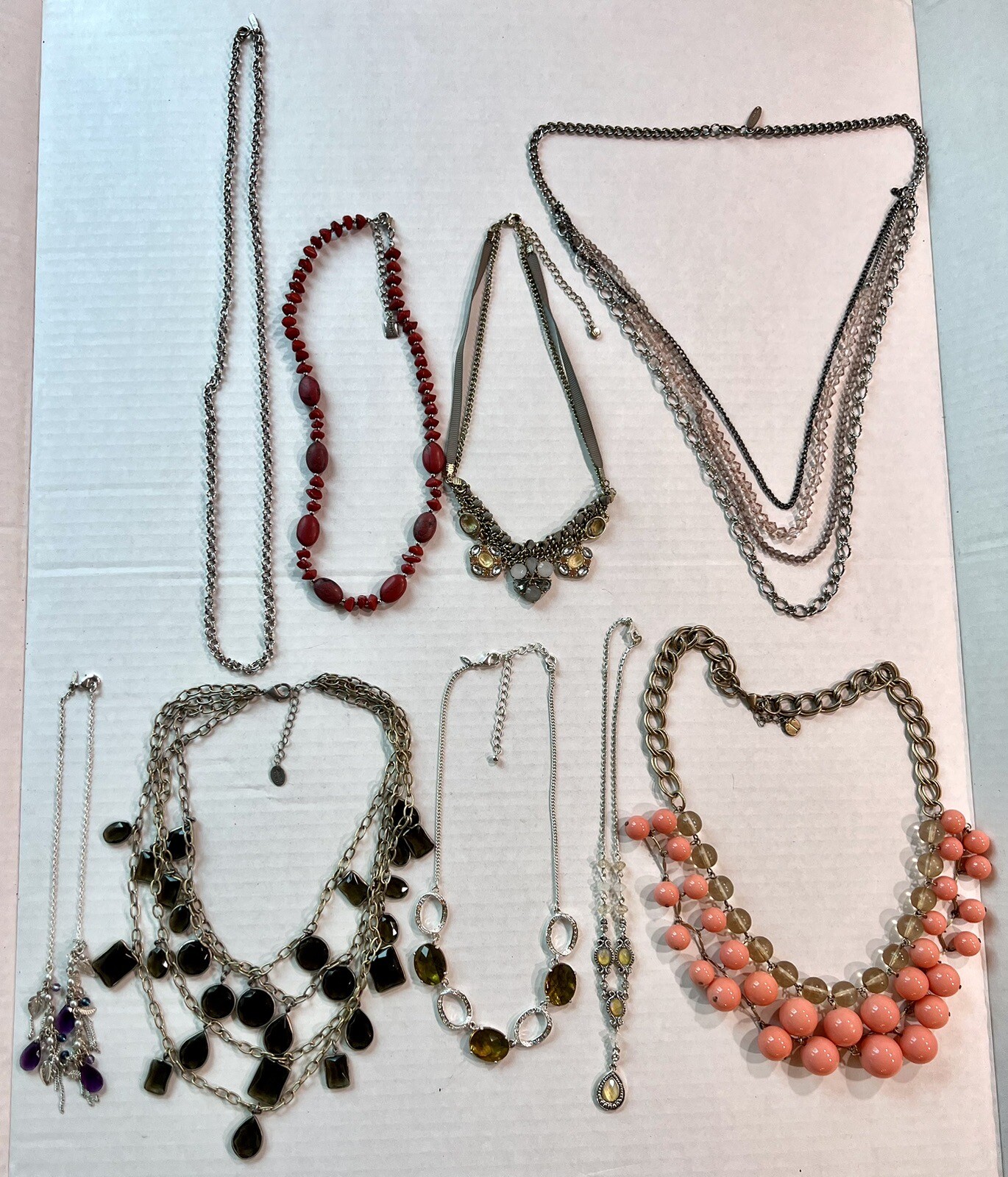 Designer Necklaces Lot Danielle Stevens Avon Chaps Monet Talbots LC 14-28” 9ct