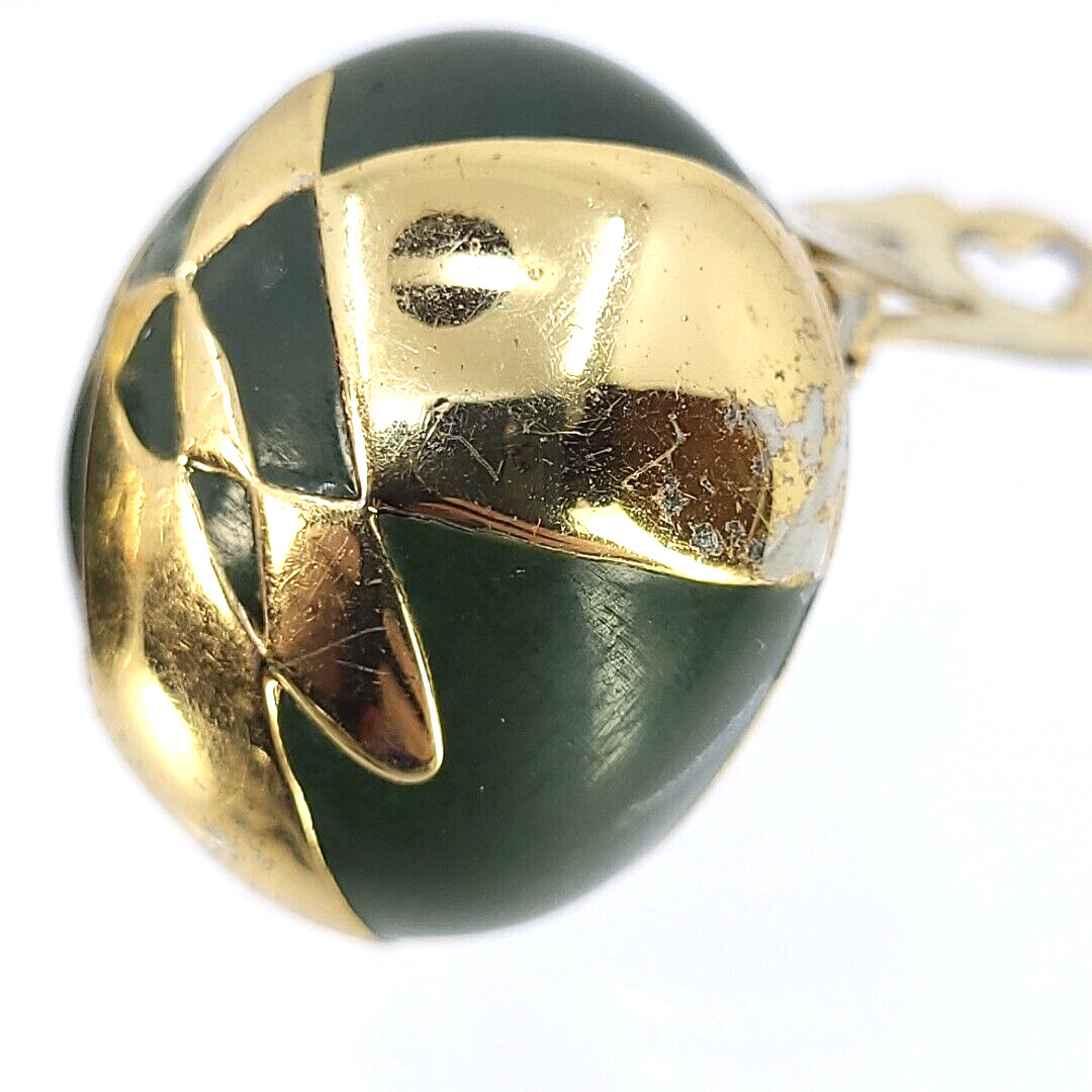 Chunky Vintage Orena Paris Earrings Clip On Jewelry Couture Jade Color Enamel