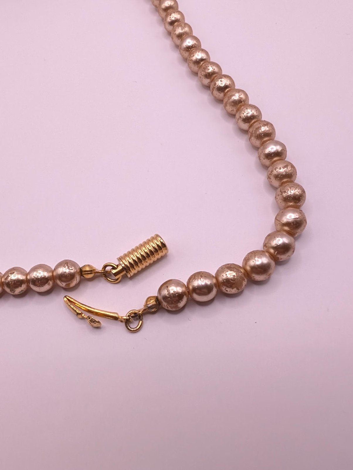 Vintage Orena Paris Gold Tone Pearl Necklace French signed Jewelry Collier