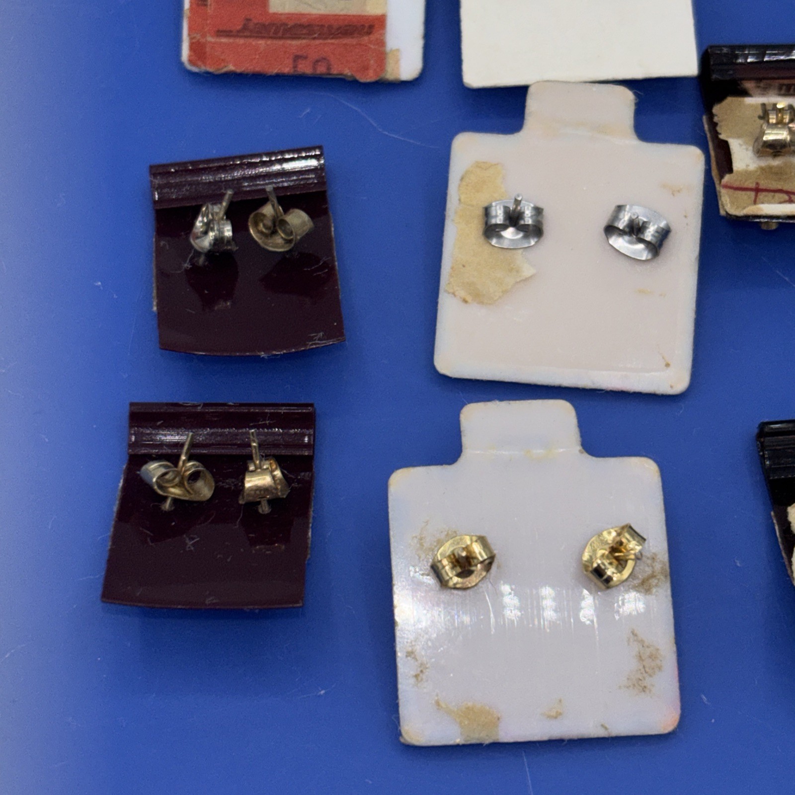 Vintage NOS Birthstone Earrings Lot January February May August Pierced