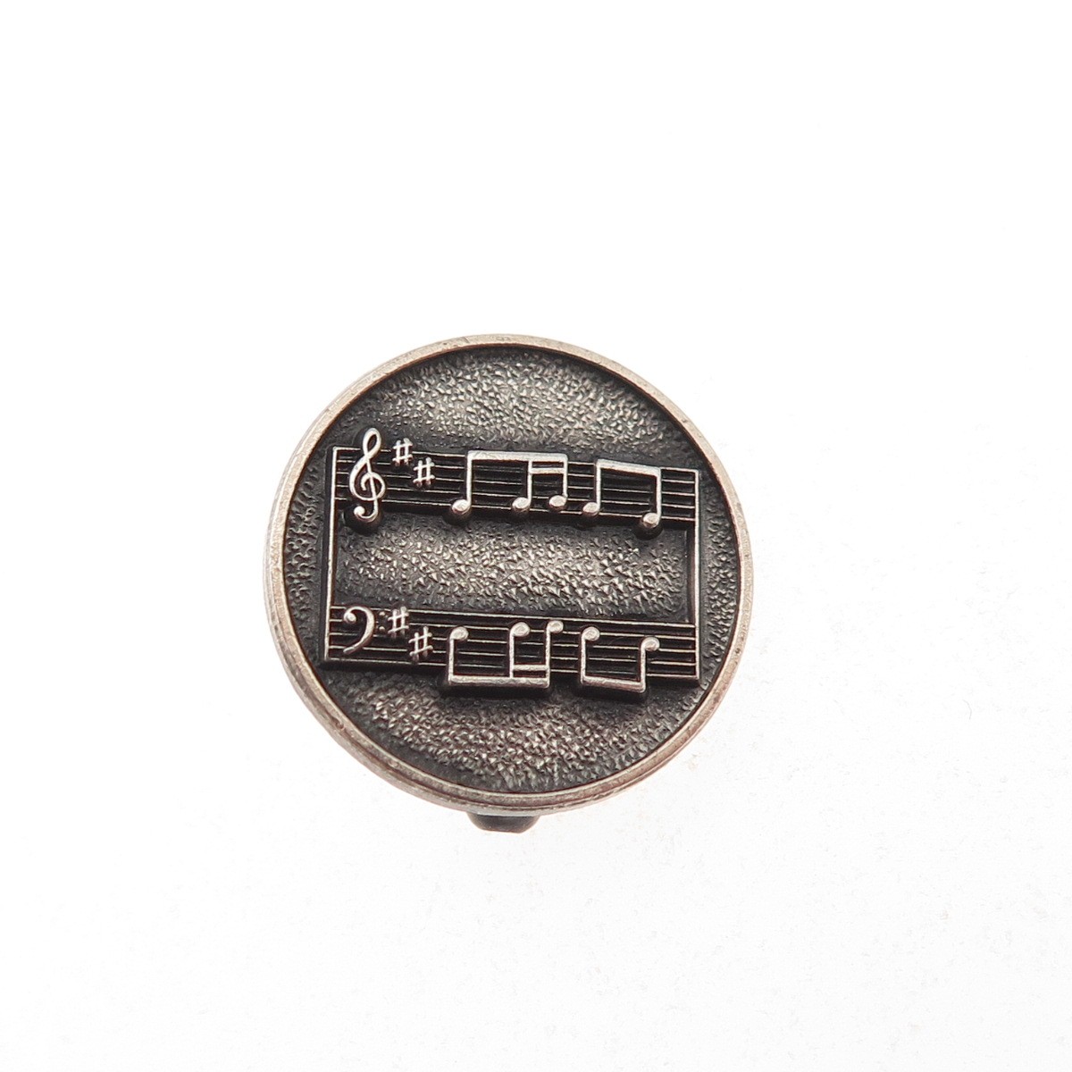 Dieges & Clust 925 Sterling Silver Vintage Music Notes Oxidized Pin Brooch