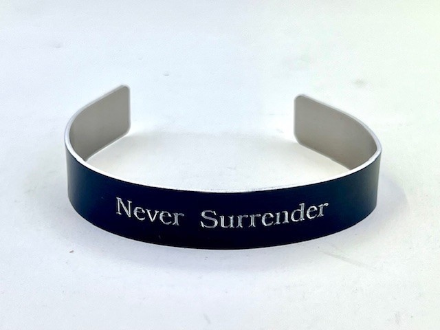 Charlie Kirk Tribute Bracelet “Never Surrender” Aluminum
