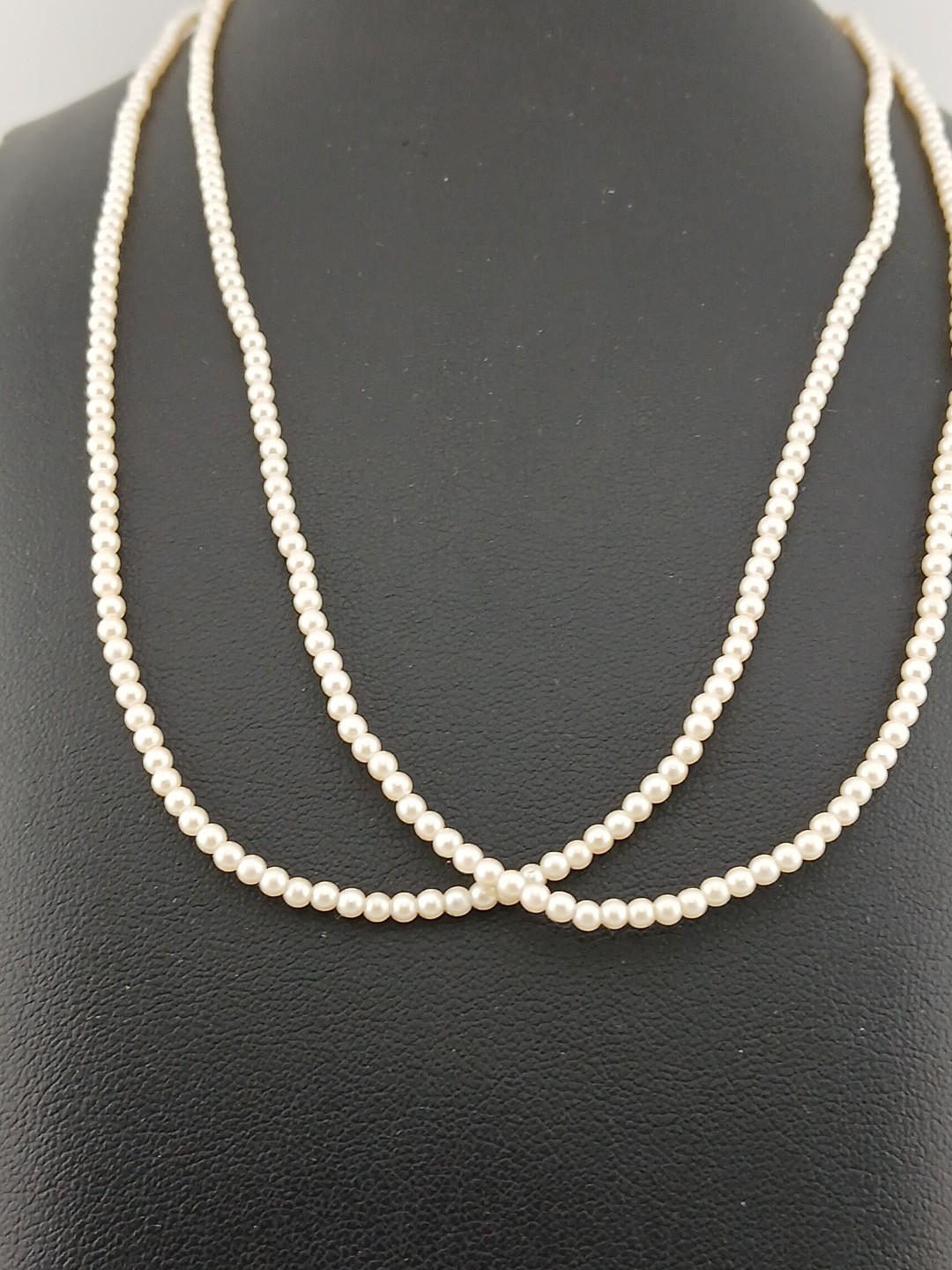 1928 brand Delicate Dainty 2 strand faux pearls gold tone accents necklace