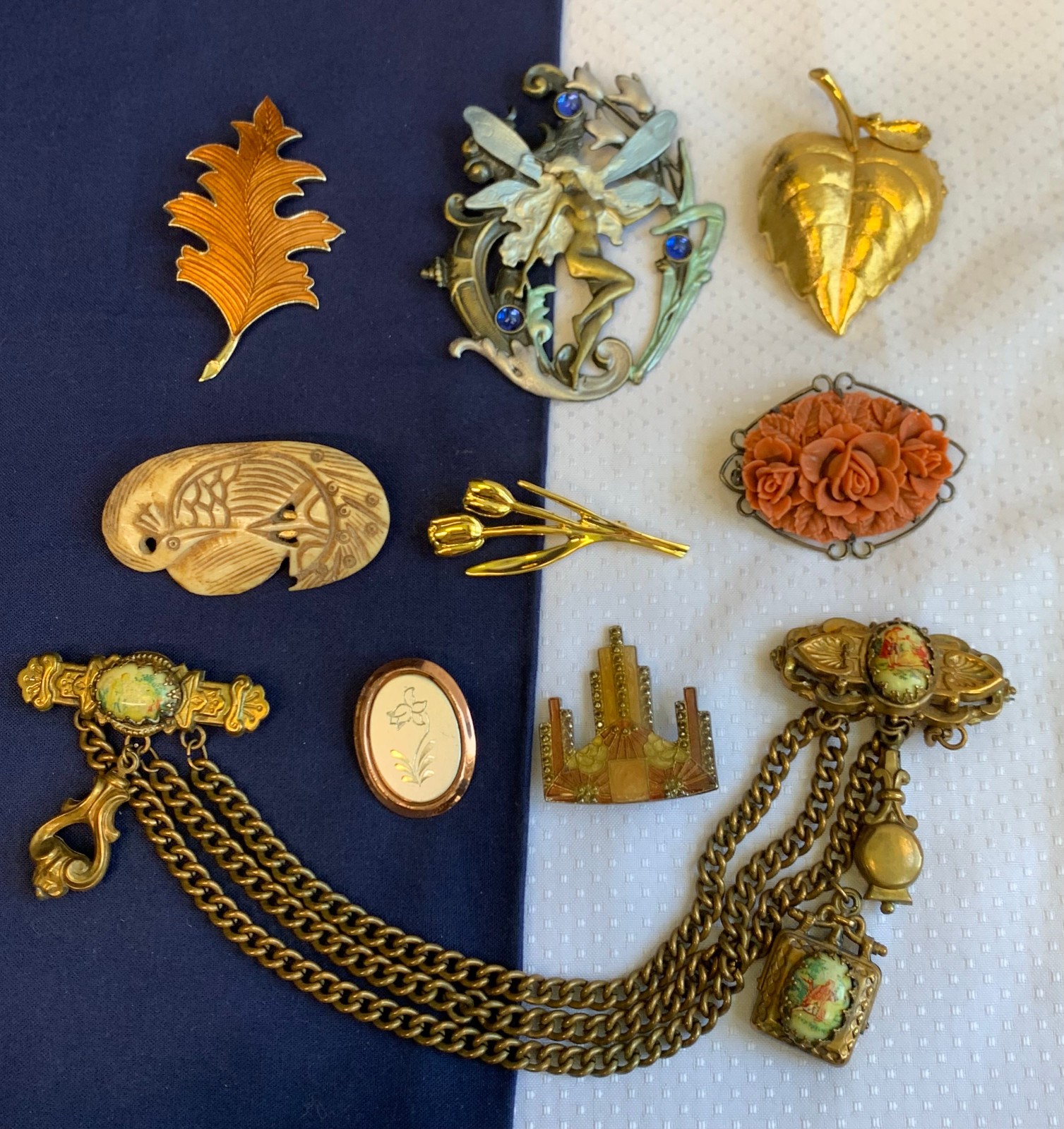 Vtg Brooch Lot Karu Jonette Avon Enamel Rhinestone Scatter Pins Costume Jewelry