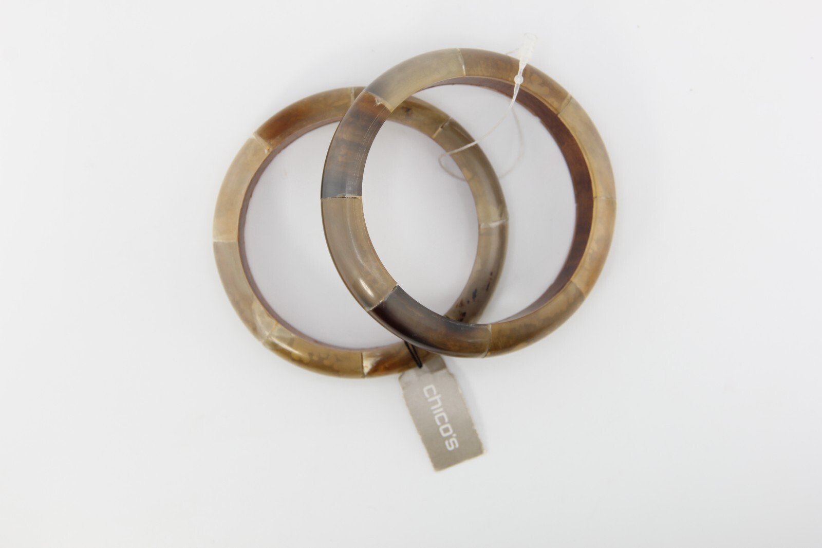 Chicos Bracelet Lucite/Acrylic and wood Bracelet-Set of Two, Earth Tone Colors