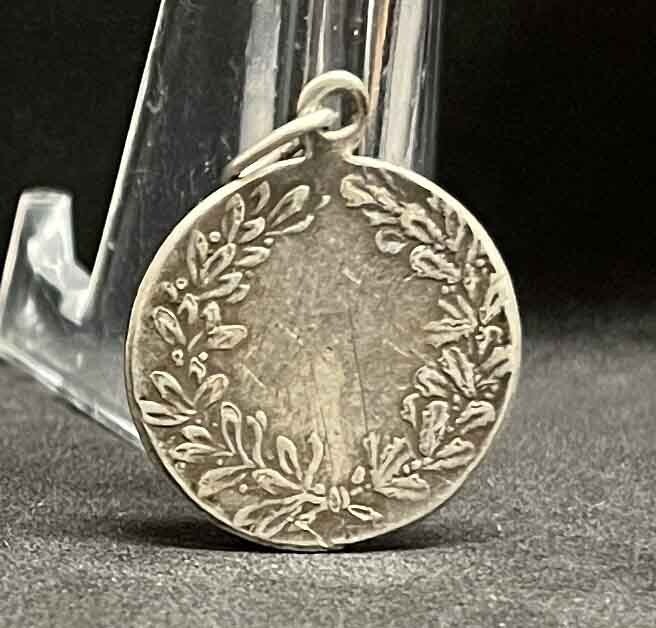 France circa 1920 antique Art Nouveau Beautiful Lady design charm medal pendant