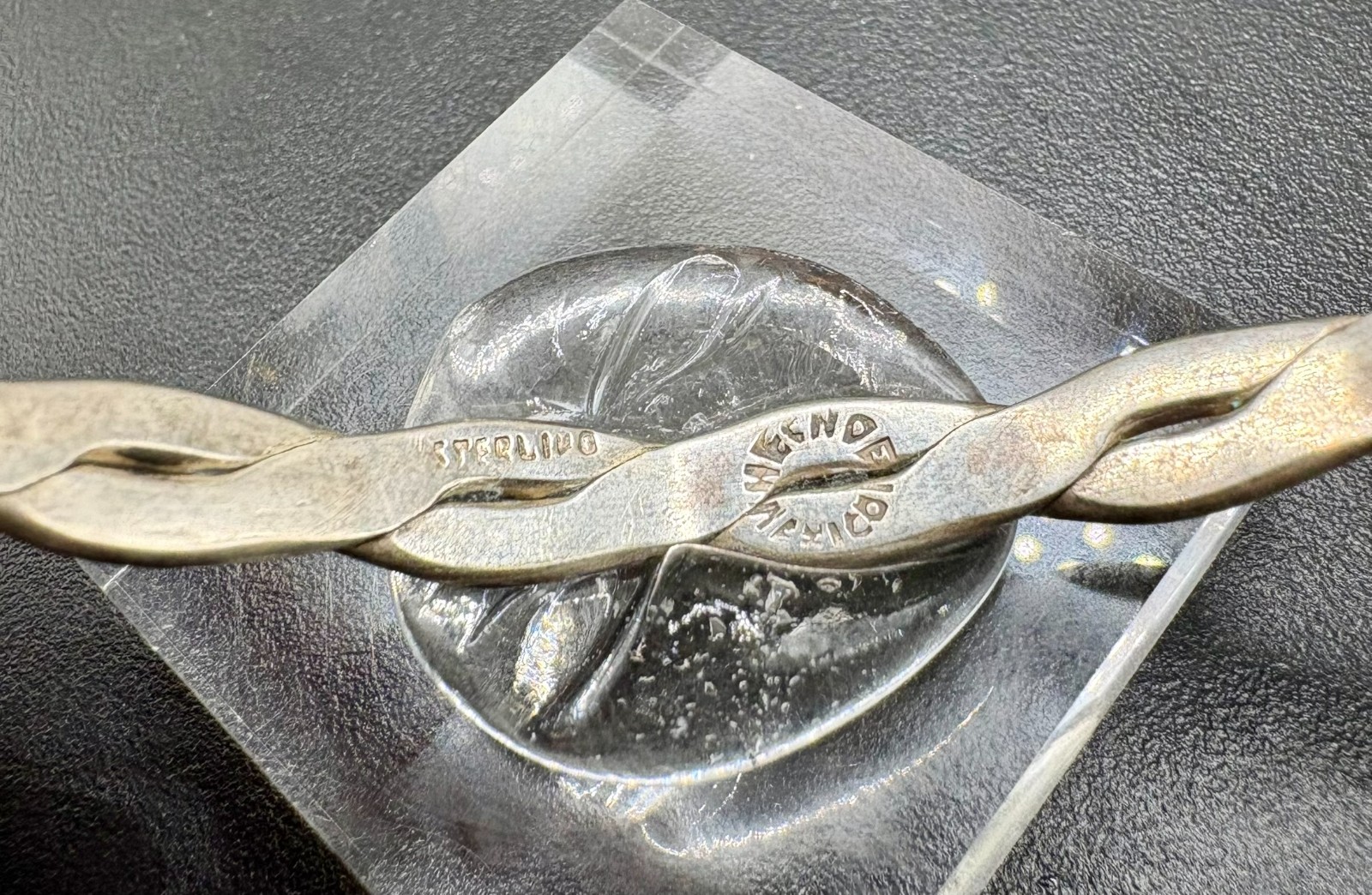 Vintage Sterling Silver Twisted Ribbon Bangle Bracelet 925 Mexico 17.9g