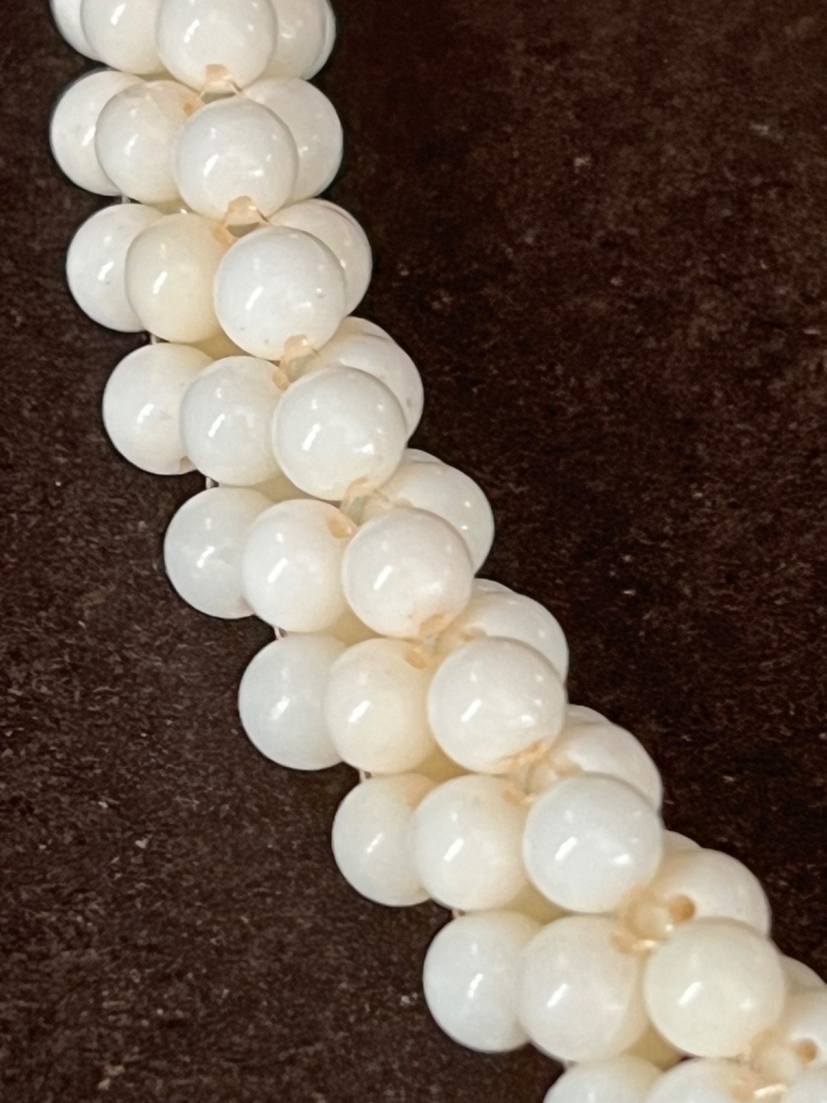 Vintage White to Peach Salmon Color Woven Coral Necklace from Japan