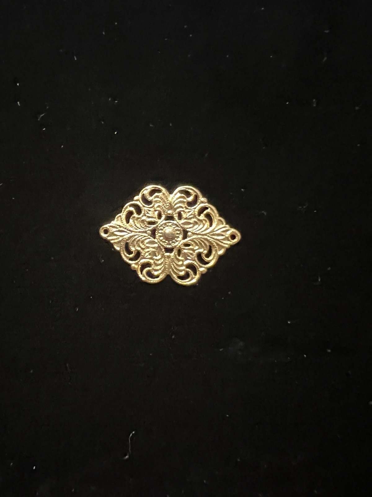 Vintage Filigree 22K Gold Plated Brass Stamping for Jewelry/Craft/Decoration NOS