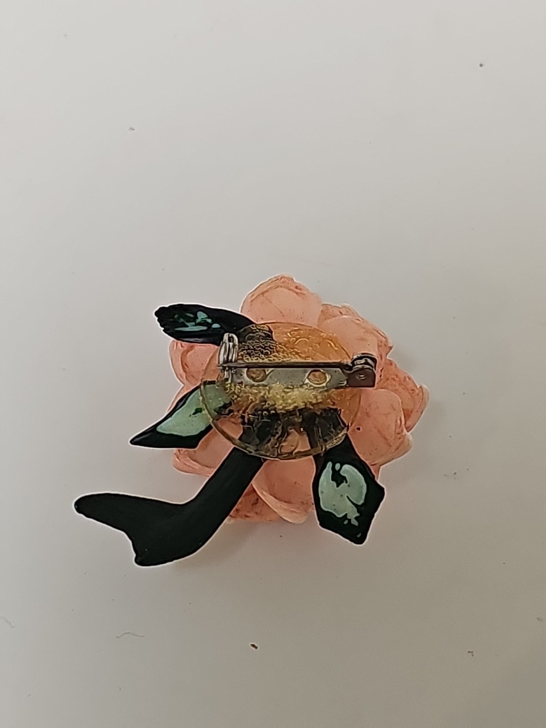 Vintage Handmade Pink Sea Shell Flower Brooch Pin 1.75 Inch