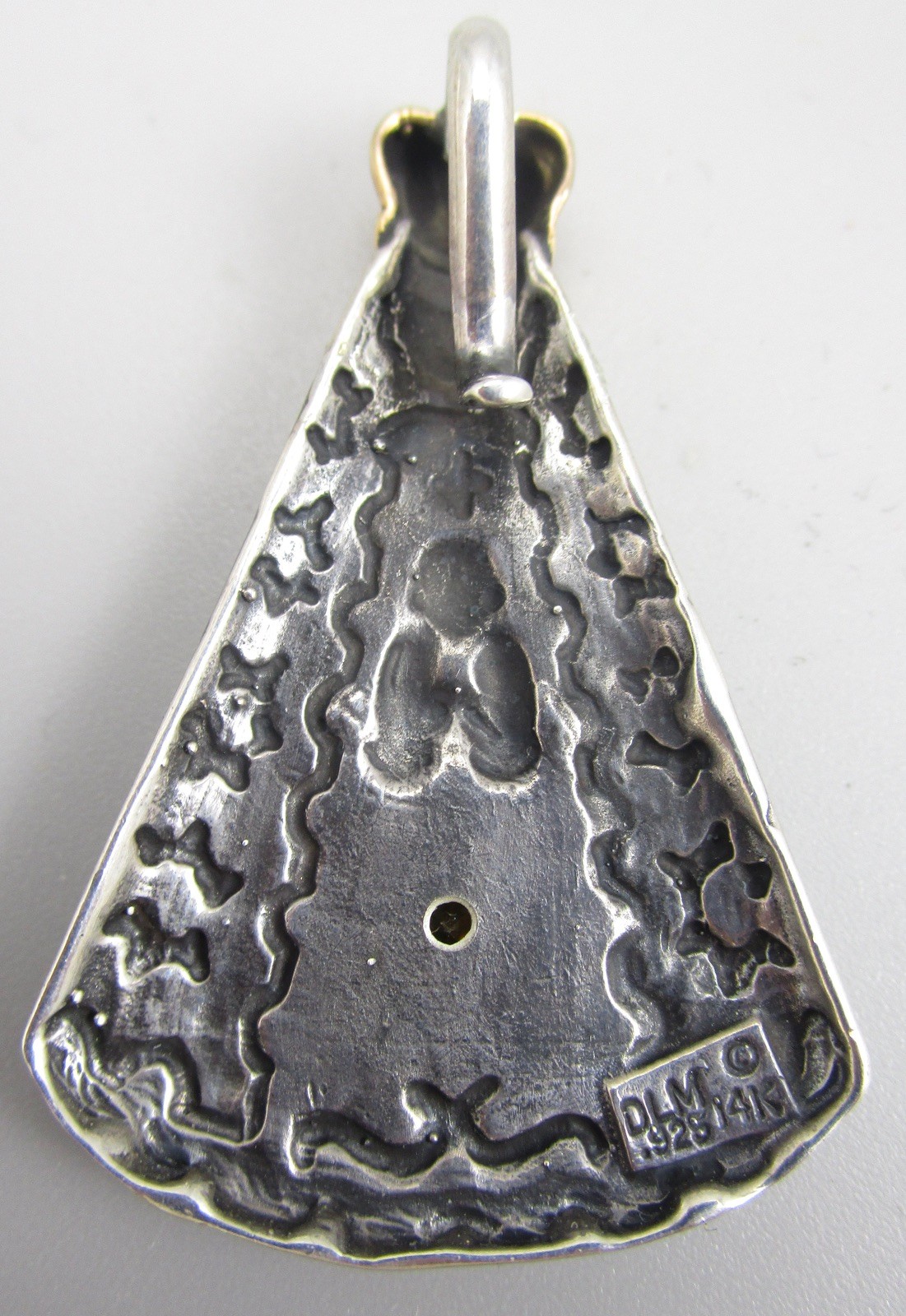 RARE DIAN MALOUF STERLING SILVER 14K VIRGIN MADONNA W/ CITRINE PENDANT ENHANCER