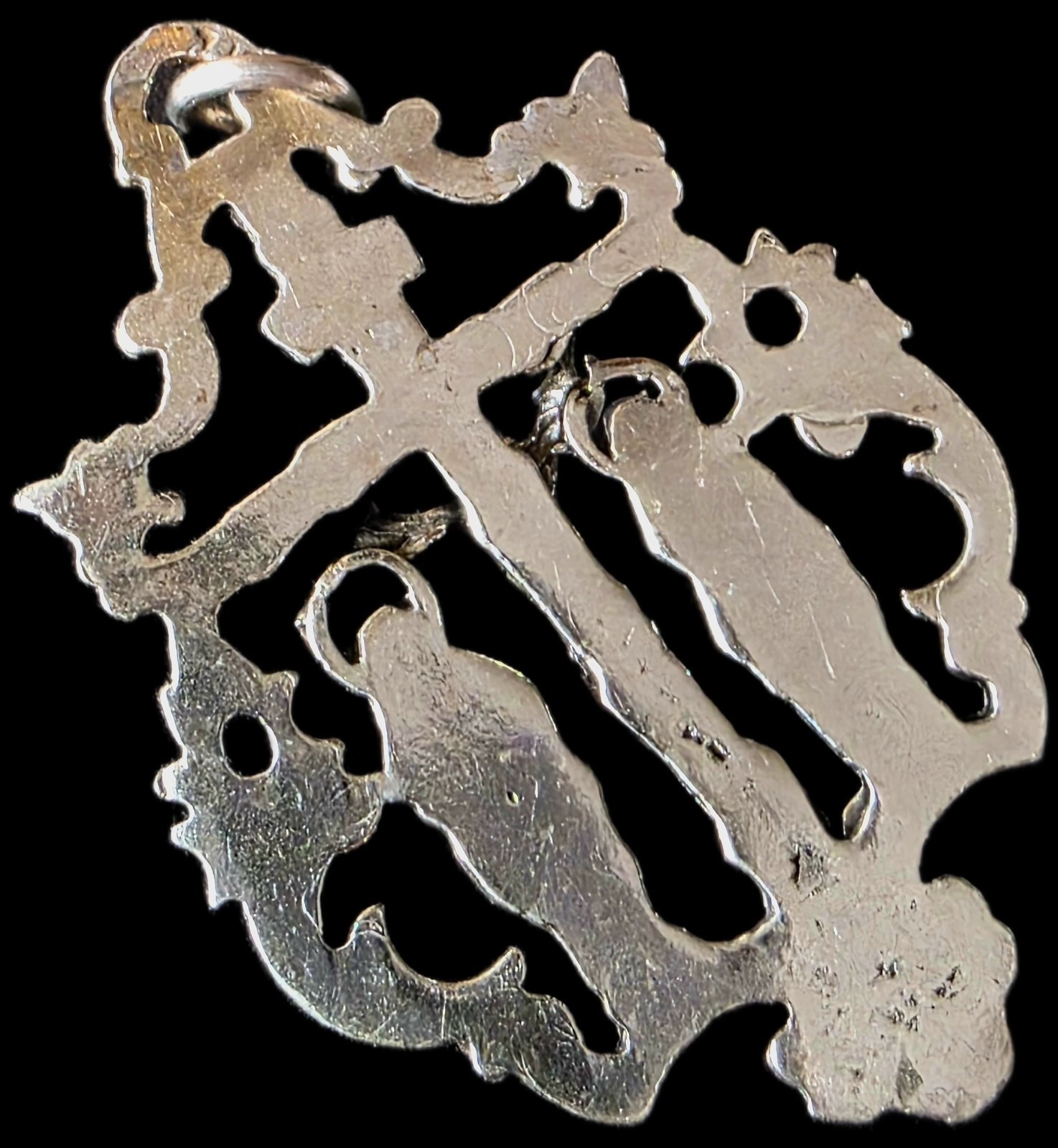 Fine Antique 19Th Century Silver Calvary Virgin Mary Jesus Pendant C 1875