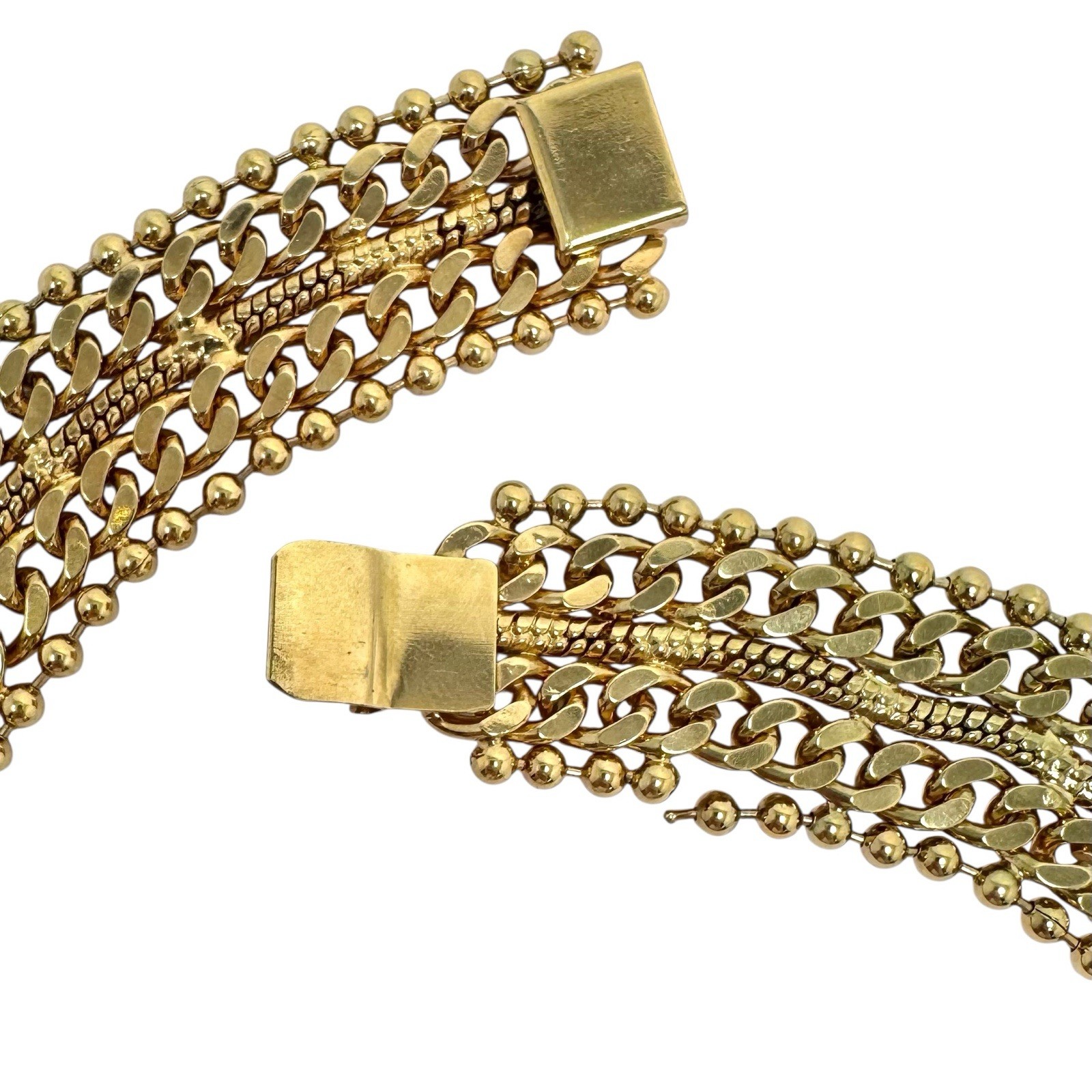 Vintage Gold Tone Cleopatra Necklace Multi Chain Styles Statement 18”