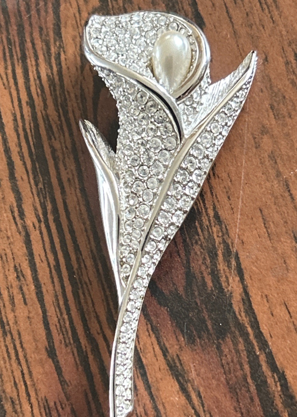 Swarovski Calla Lily Flower Brooch Swan Logo