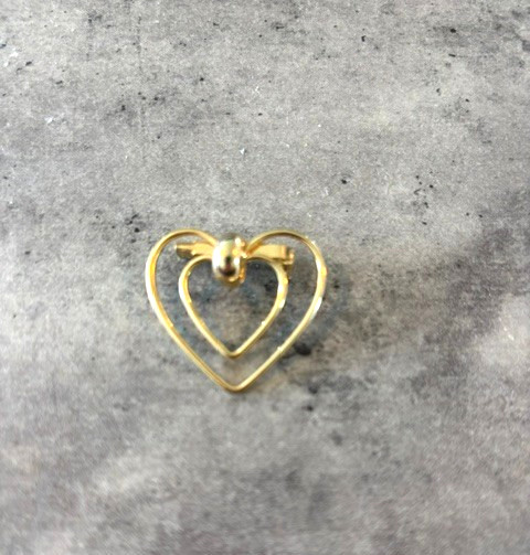 Vintage Lot of 3 Gold Tone Open Heart Brooch Pin Romantic-Tulip, Heart and Arrow