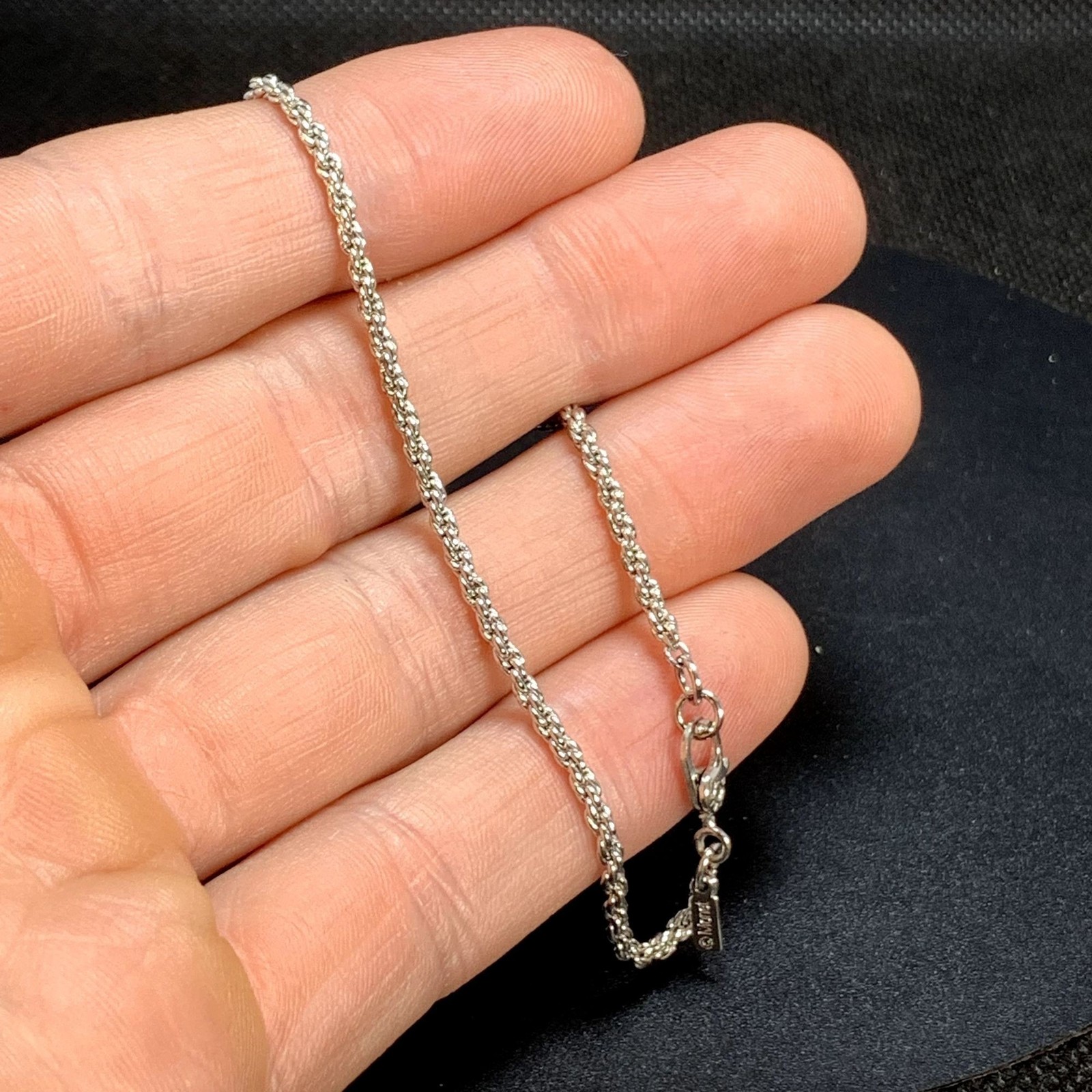 Monet Silver Tone Twist Rope Bracelet Sister Hook Clasp Size 7.5” Length