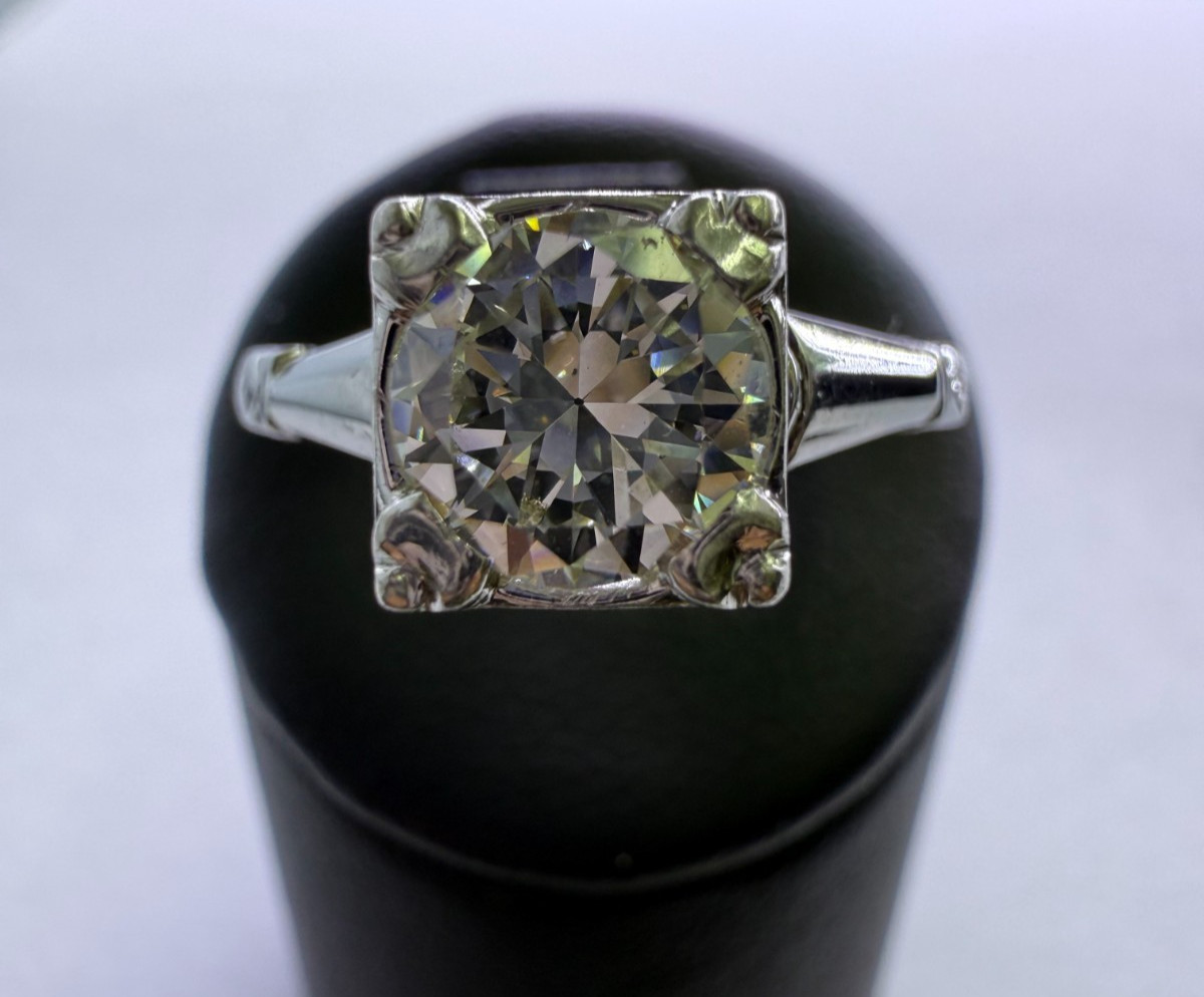 Vintage Old European Cut Diamond Solitaire Ring – 1.00ct 14K White Gold