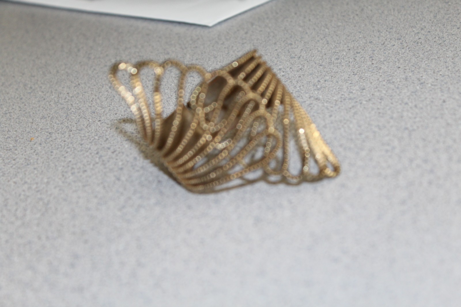 VTG Fan Cuff Bracelet Gold Tone Wide Art Deco Style Statement Bracelet & Hindge