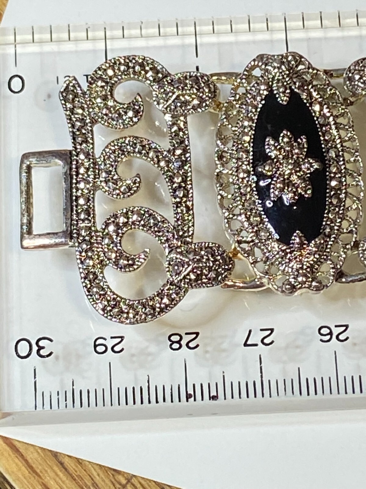 Victorian Wide Revival Bracelet Edwardian Design 8 Inch