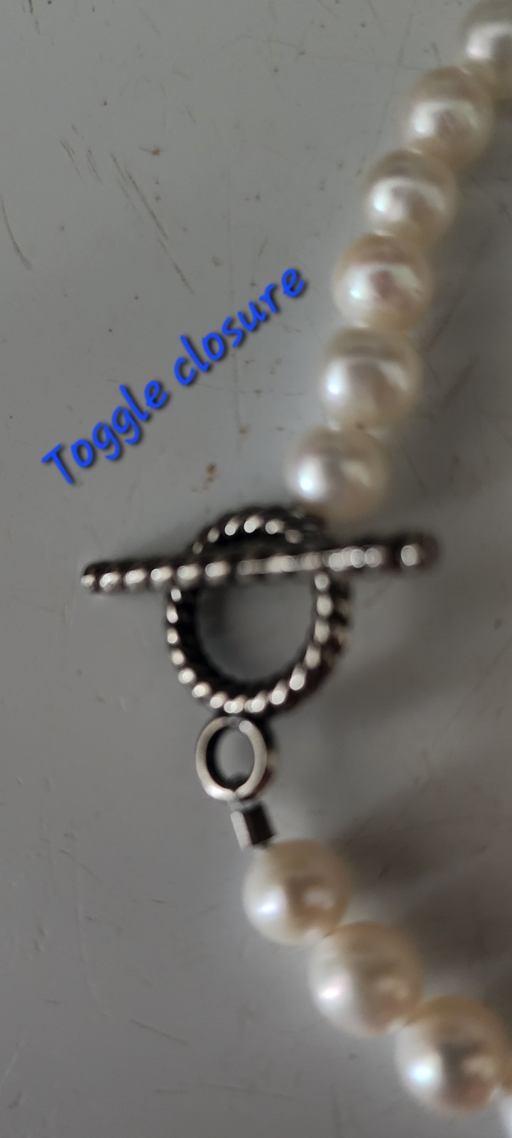 White Pearl Bracelet With Silver Toggle Closure