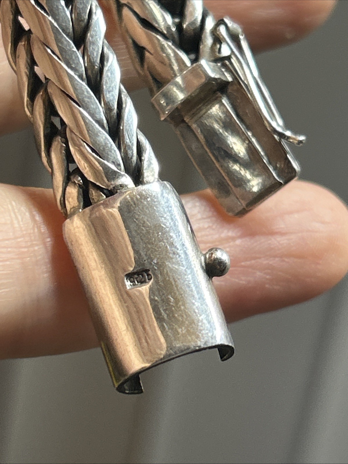 41. Vintage 925 Sterling Wheat Link Chain Bracelet 8″, but fit 7 1/8″ , 54.2g