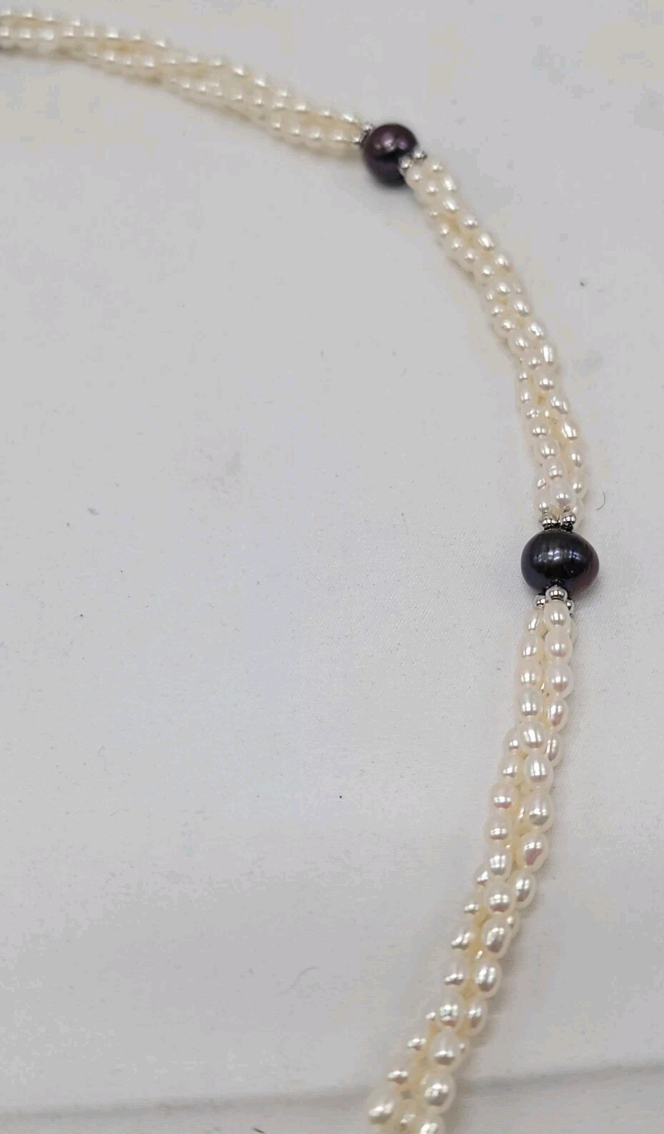 IPS Pearl 3 Strand Sterling Silver Necklace HSN Jewelry New In Box