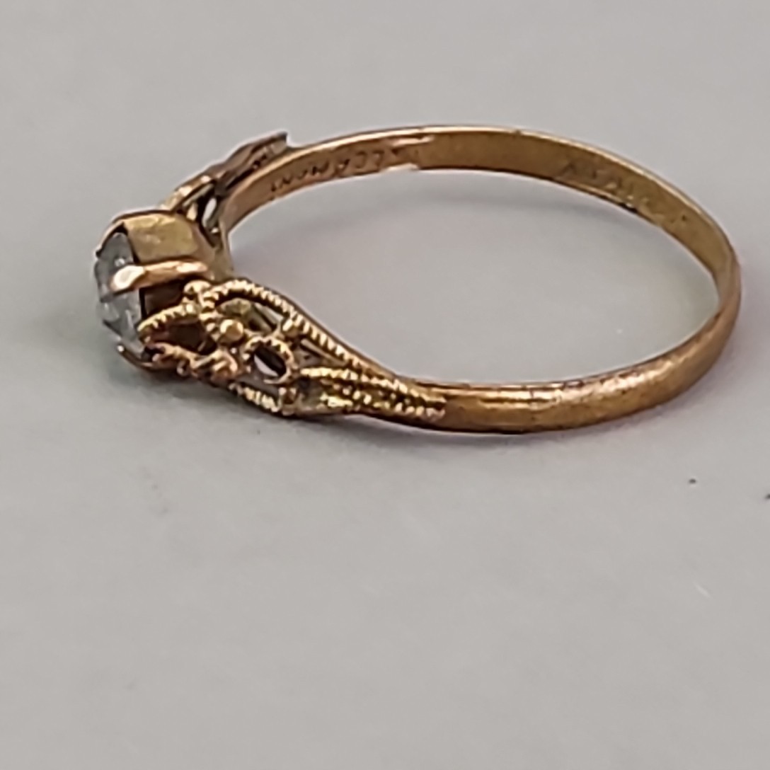 Antique Paste Stone Ring Victorian Germany Gold Filled 7.25