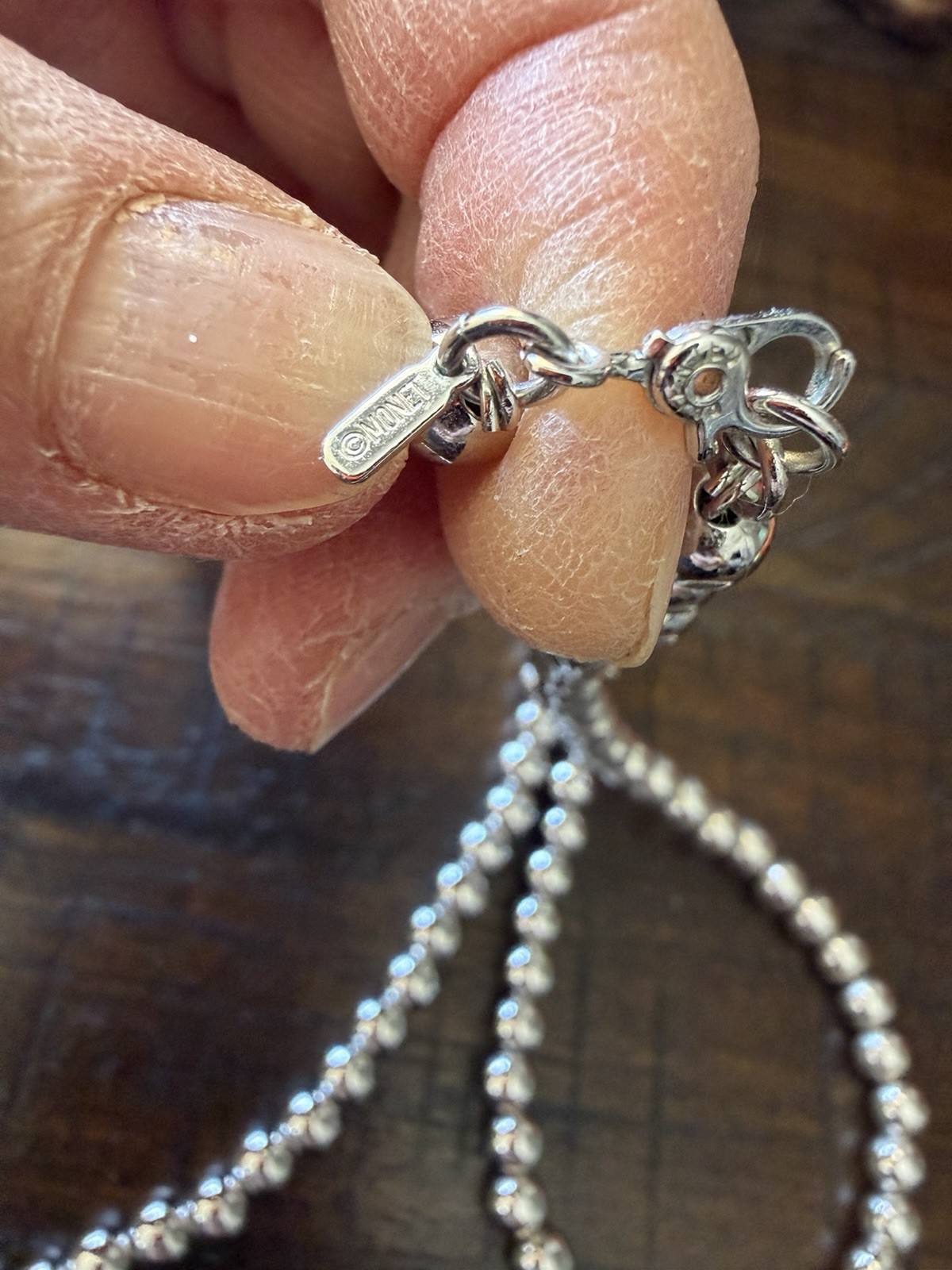 VTG Monet Slver Tone Beads 36’L Necklace