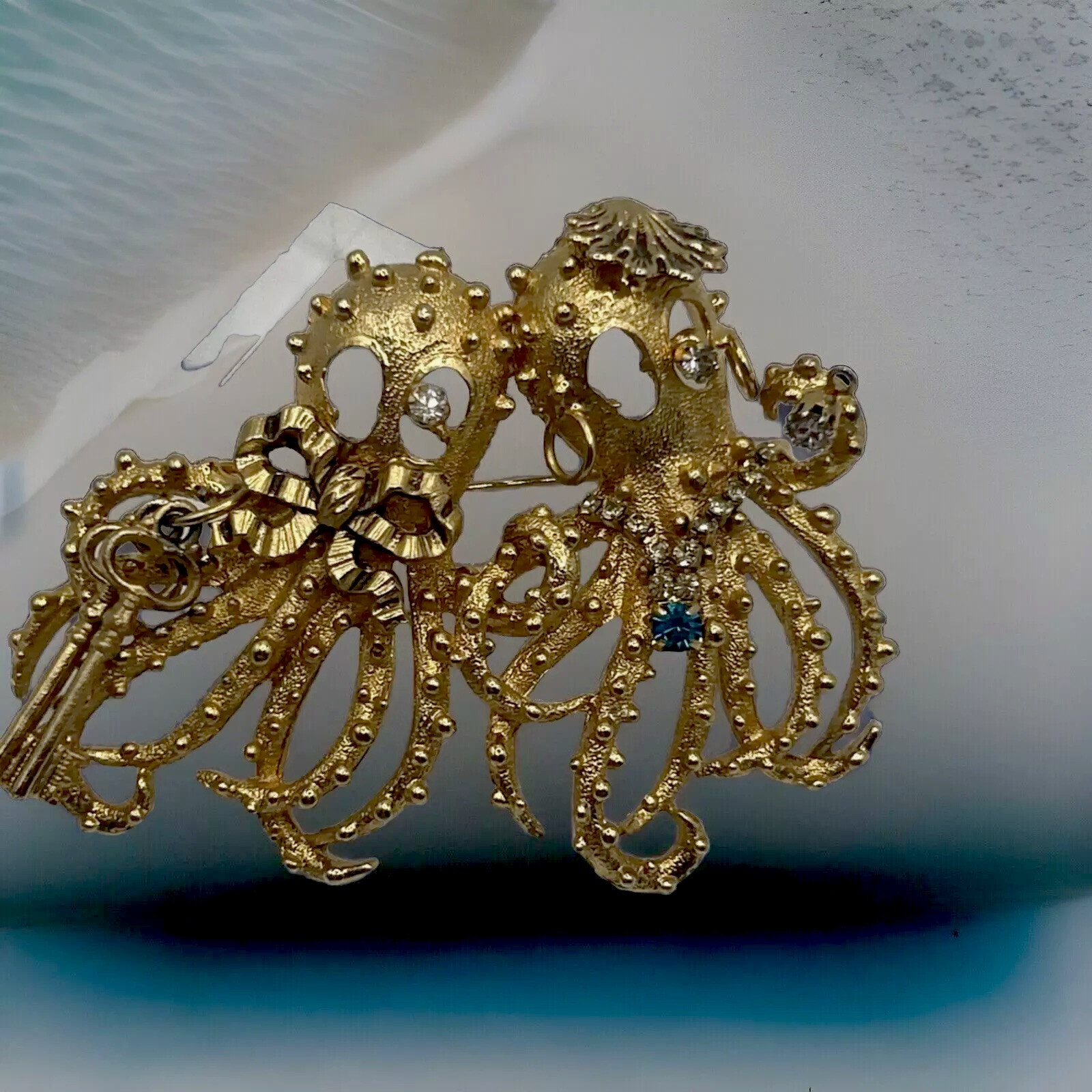 Vintage Kirk’s Folly Octopus Brooch Rare Discontinued Collectible Whimsical