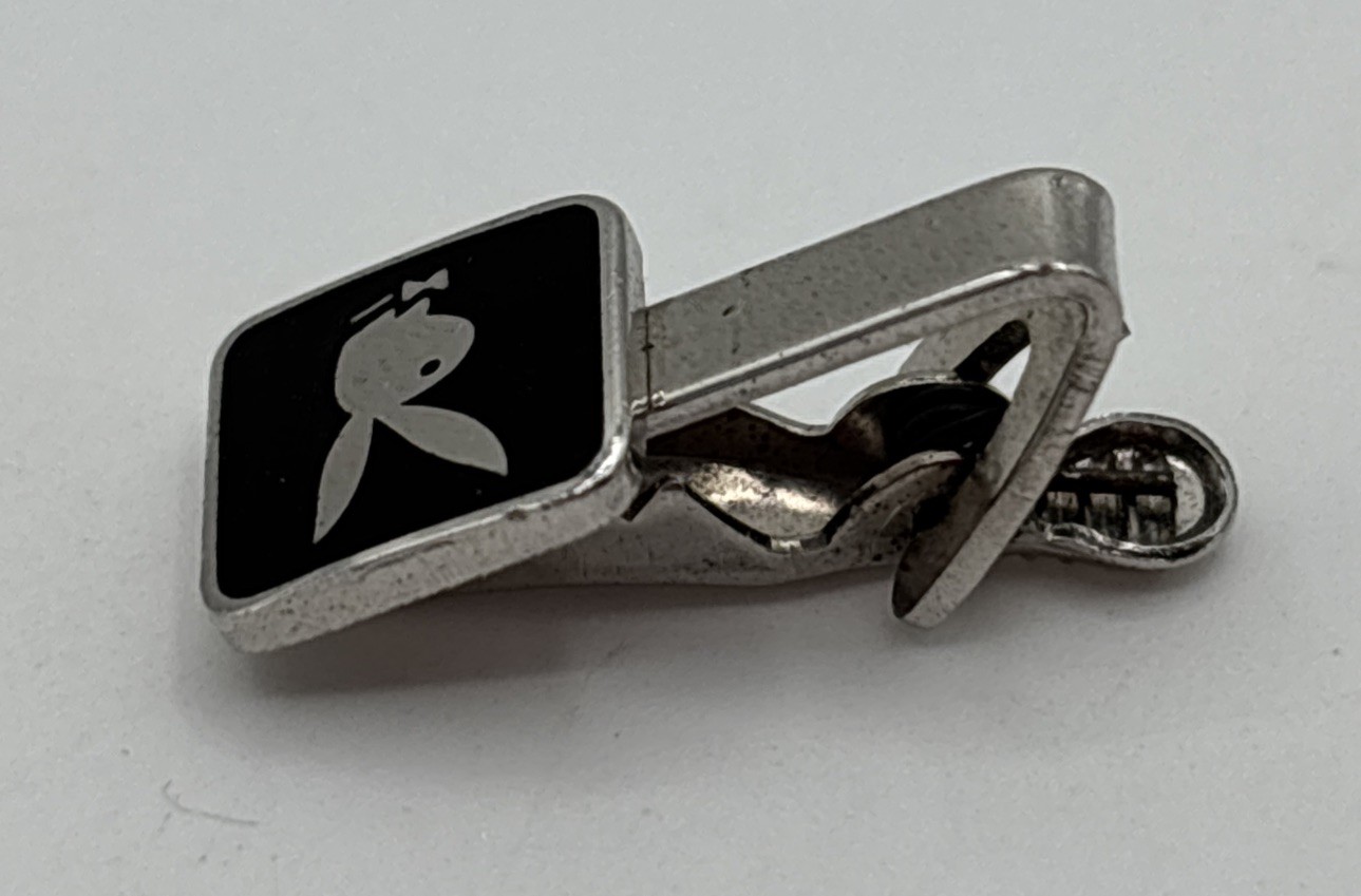 Vintage Playboy Bunny Tie Clip Robbins Co. Attleboro Silver Tone 0.75″ 60’s-80’s