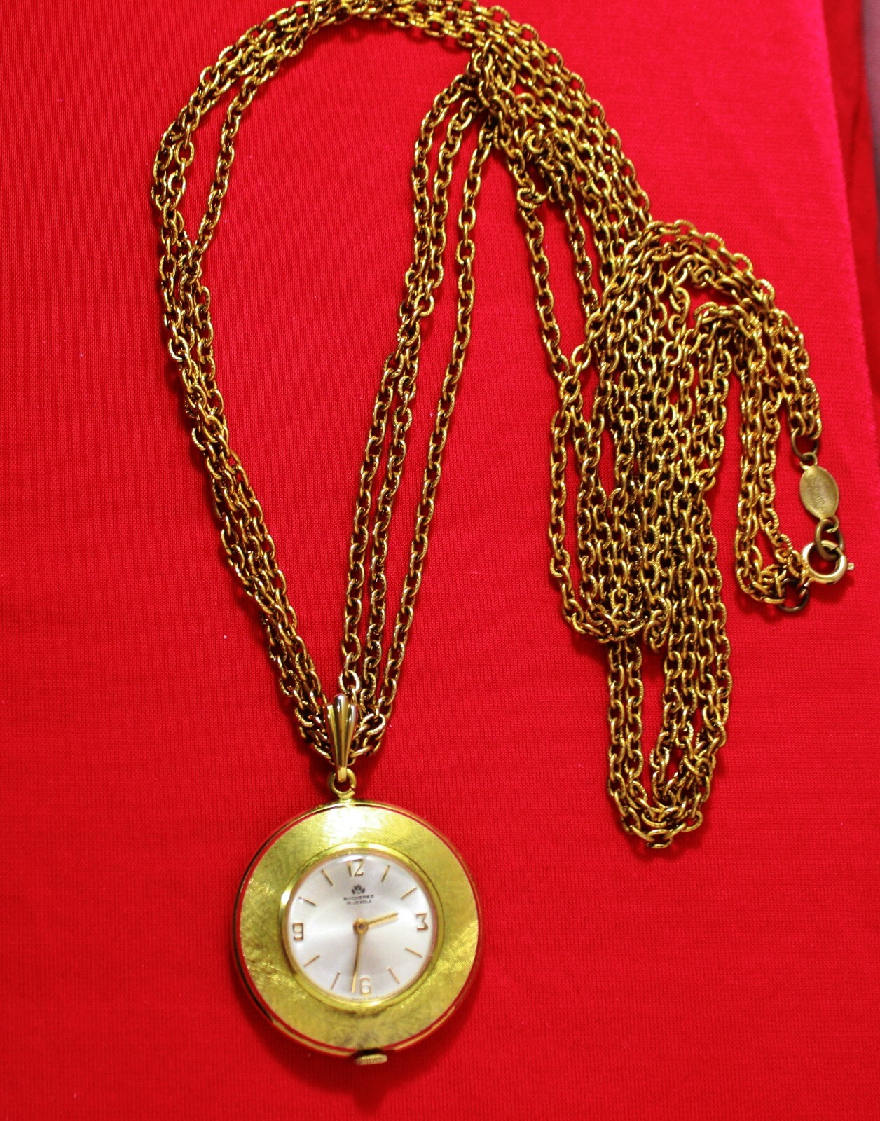 BUCHERER Swiss 15 Jewels Manual Wind Watch Pendant Runs & Multi-strand Necklace