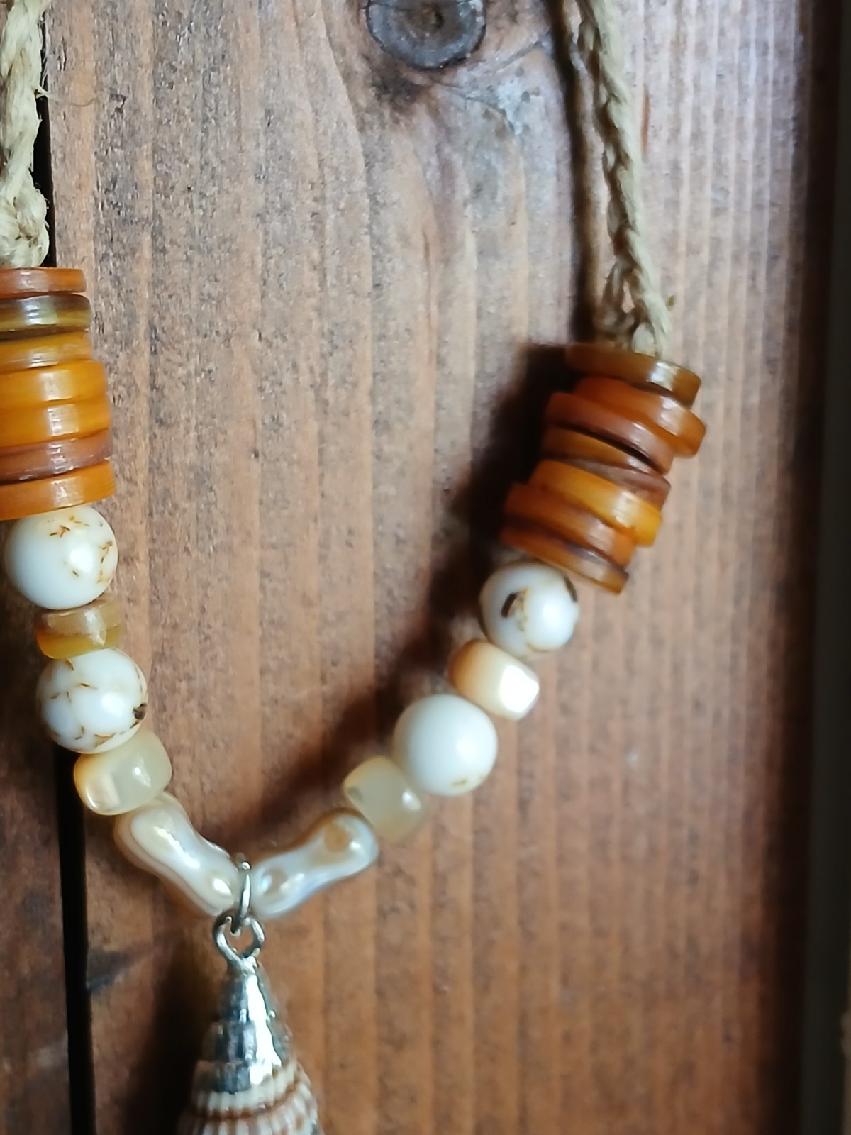 Ocean Shell Necklace Hemp Cord Hippie Boho Travel Beach Wear Friend’s Gift