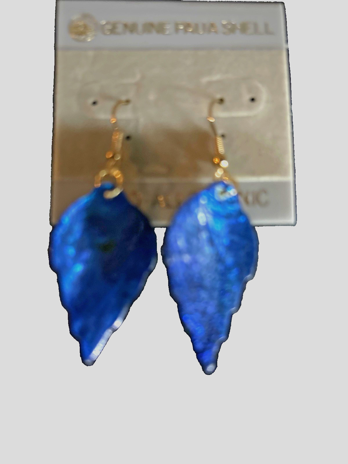 Vtg 3 pair Iridescent Cobalt Blue Genuine Paua Shell Earrings Hypo-allergenic
