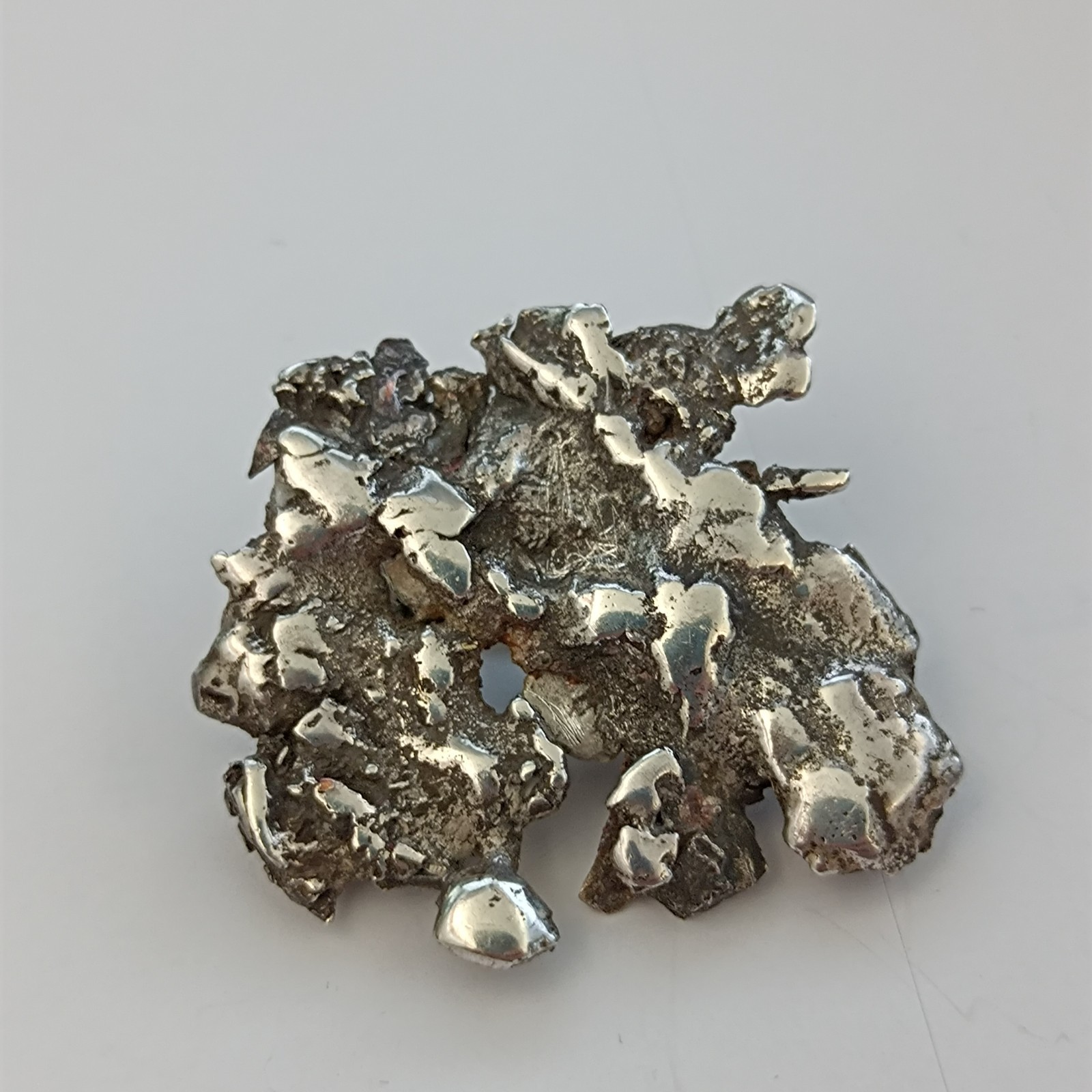 Brutalist Sterling Silver Brooch Modernist Abstract Sculptural Statement Artisan