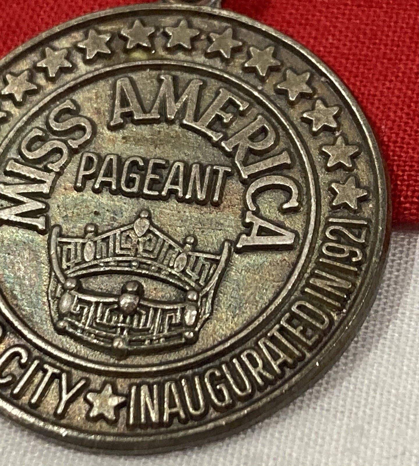 Vintage 1971 MISS AMERICA FABULOUS VALLEY PAGEANT Sterling Silver Charm Pendant