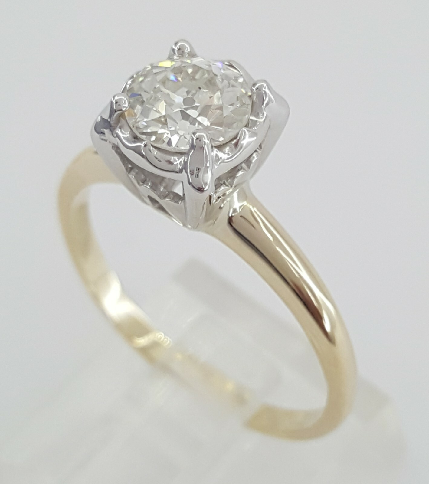 Antique Art Deco 14k Old European Solitaire Diamond Engagement Ring 0.78 ct GIA