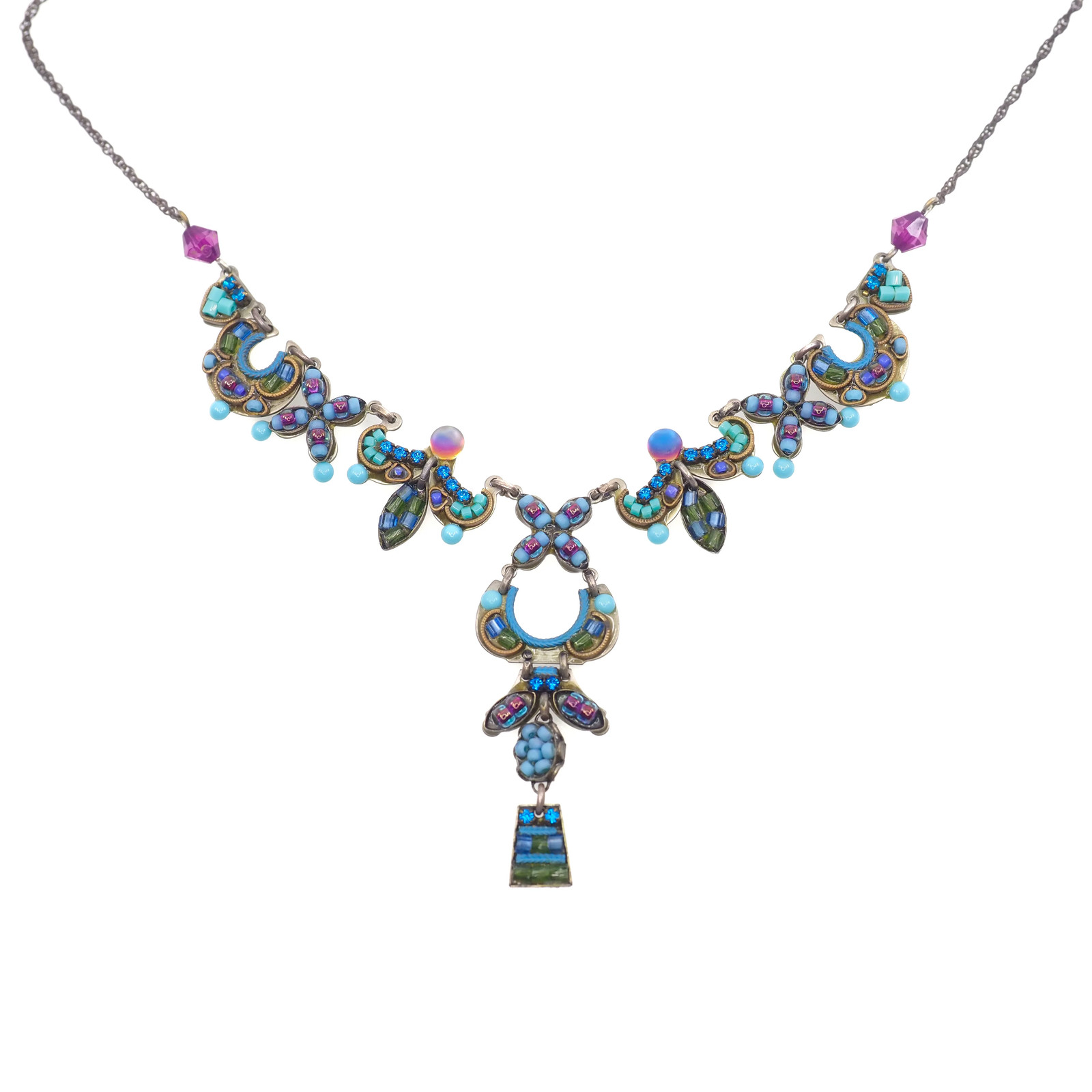 Vintage 1990s AYALA BAR Bead Multicolor Statement Designer 19″ Necklace