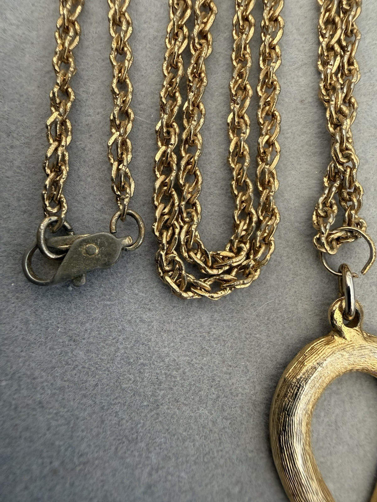 Vintage Accessocraft Egyptian Revival Ankh Pendant Necklace Enamel w/Gold Finish