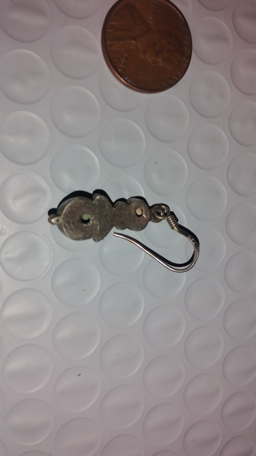 1 Vintage Silver Turquoise Earring. Metal Detecting Find. Perfect For A Pendant