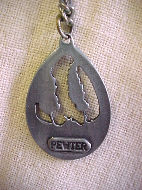Vtg Pewter Marijuana Cannabis Flower Leaf Pendant On Silver Tone Chain Necklace