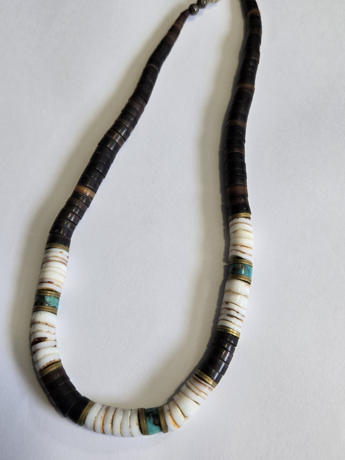 Vintage Santo Domingo Heishi Shell Necklace 18″ + Shell Necklace 17″