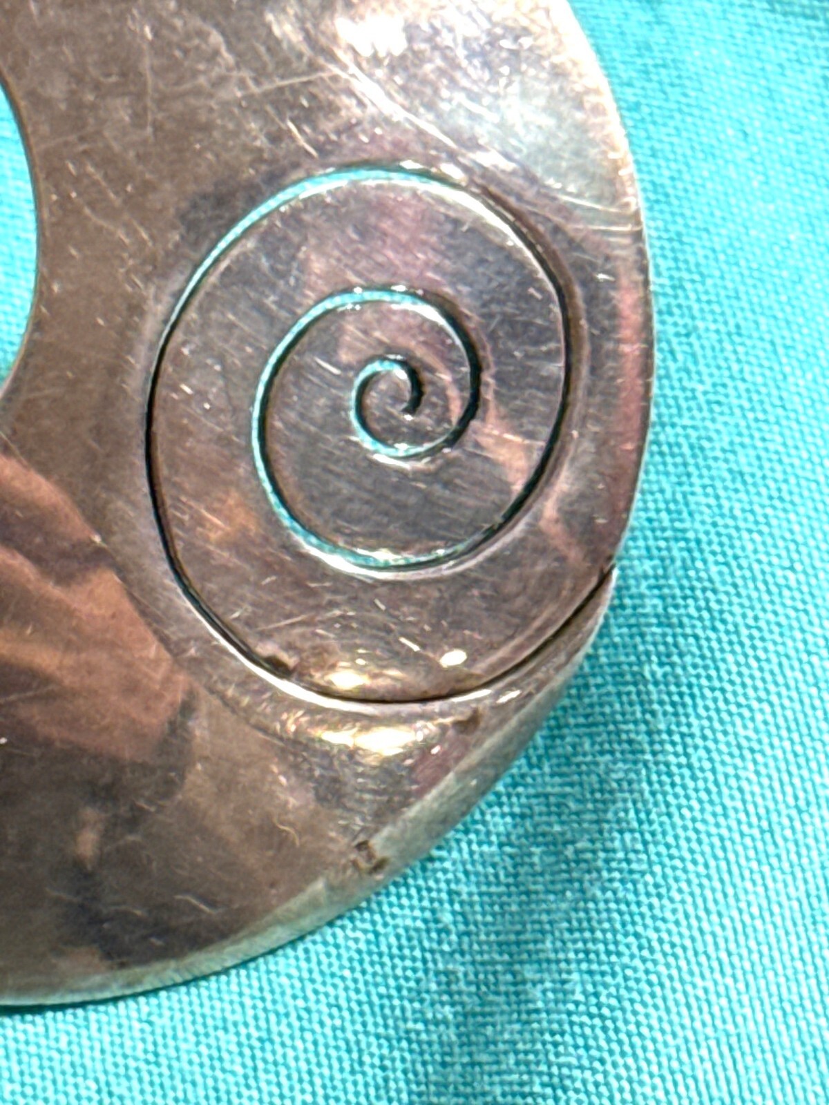 Vintage Dominique Dinouart 925 Sterling Silver Spiral Pendant Designer Necklace