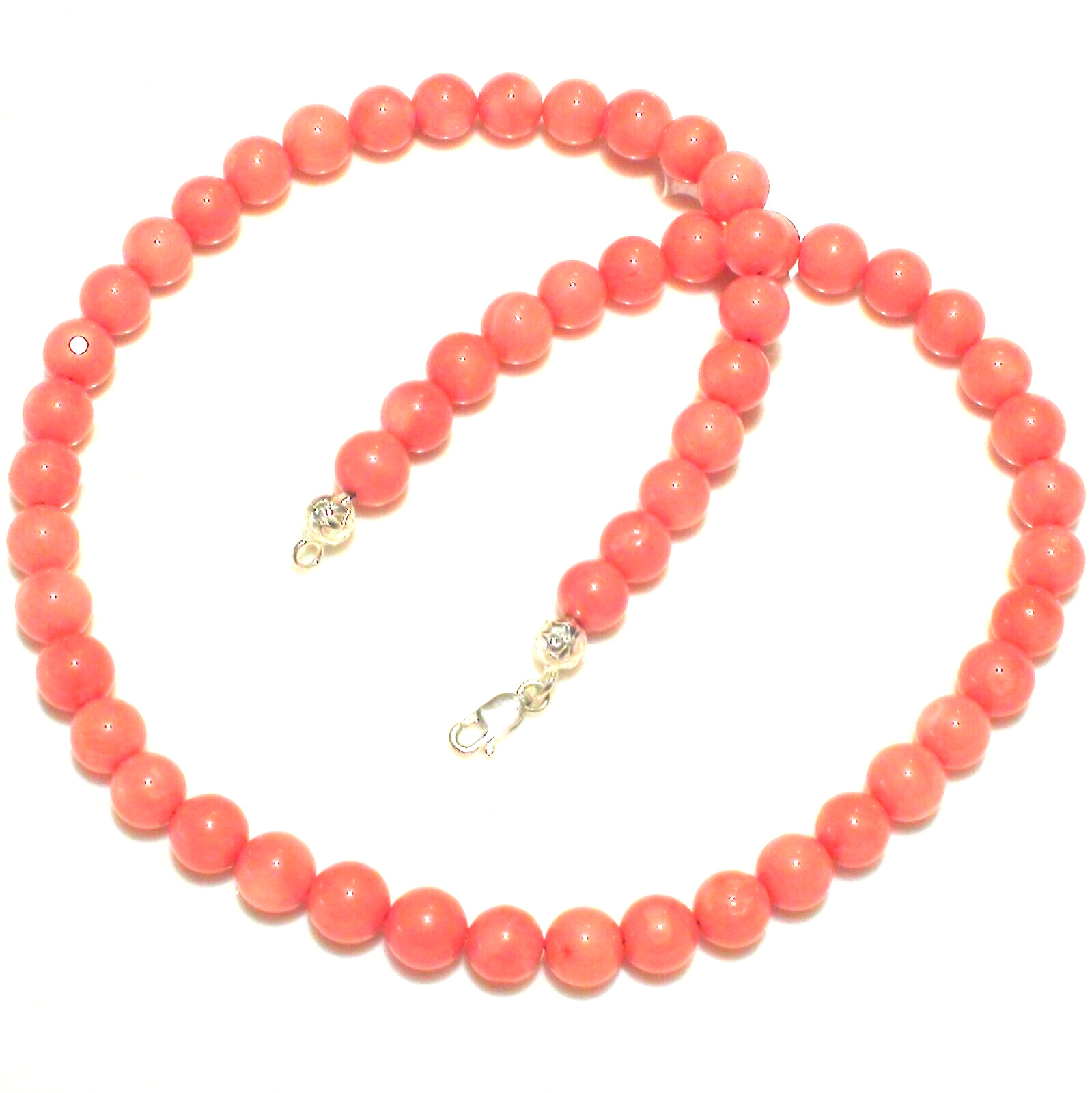 VINTAGE! 213.25ct 100% NATURAL PINK SALMON JAPANESE MOMO CORAL 925 SILVER CLASP