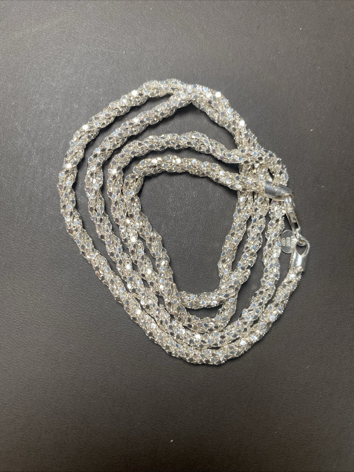 LA DEA BENDATA STERLING SILVER CHAIN NECKLACE ITALY 29”inches 22 GRAMS