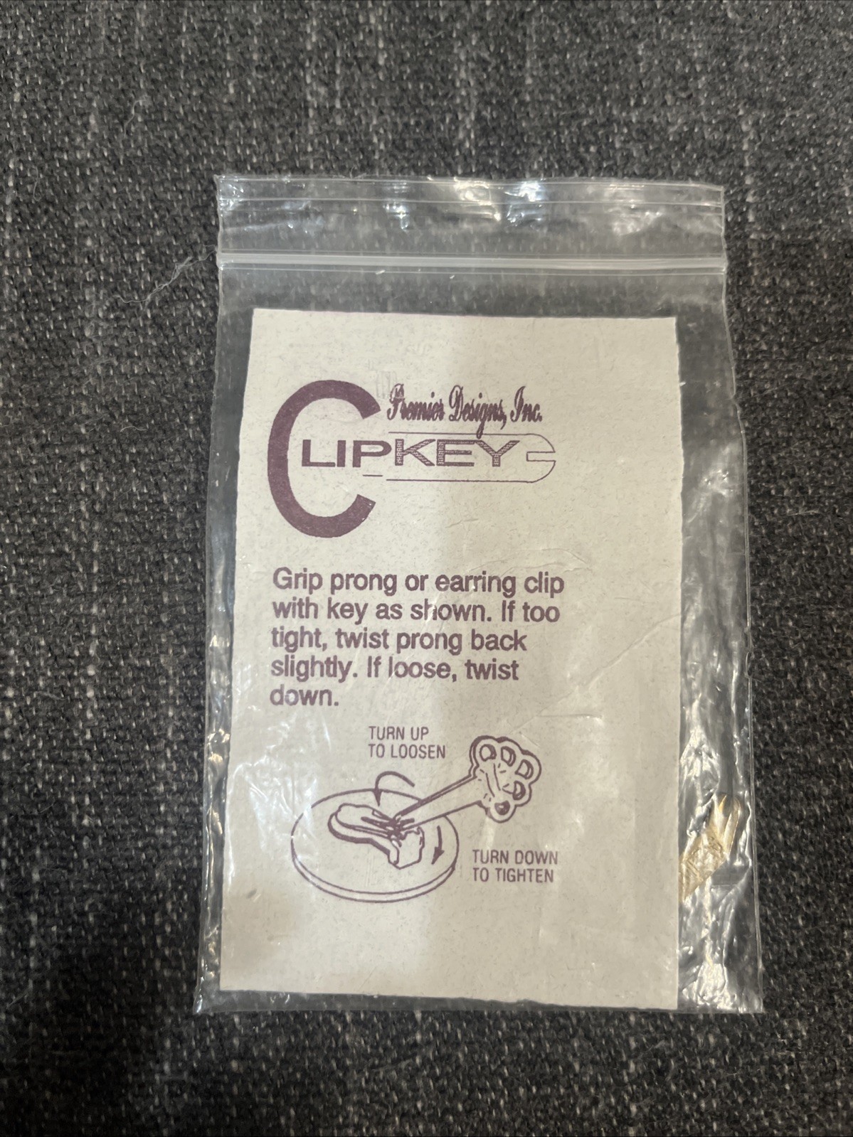 Premier Designs Clip Key Comfort Key Adjusts Tension Earrings Original Packaging