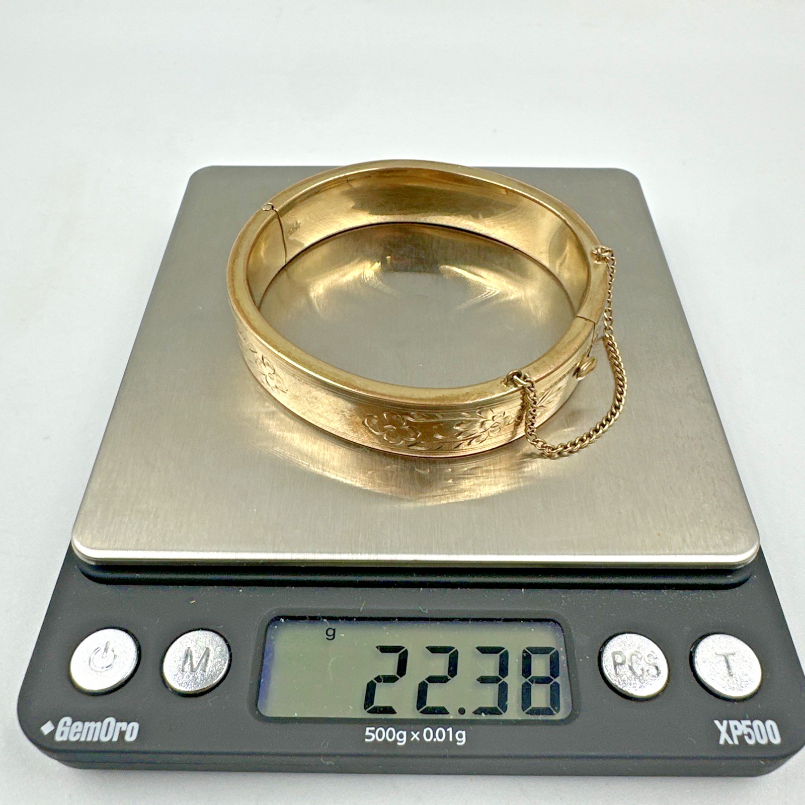 Vintage B.A. Ballou 1/20 12K Gold Filled Cuff Hinged Bracelet 22.3g, 12mm Sz 6.5